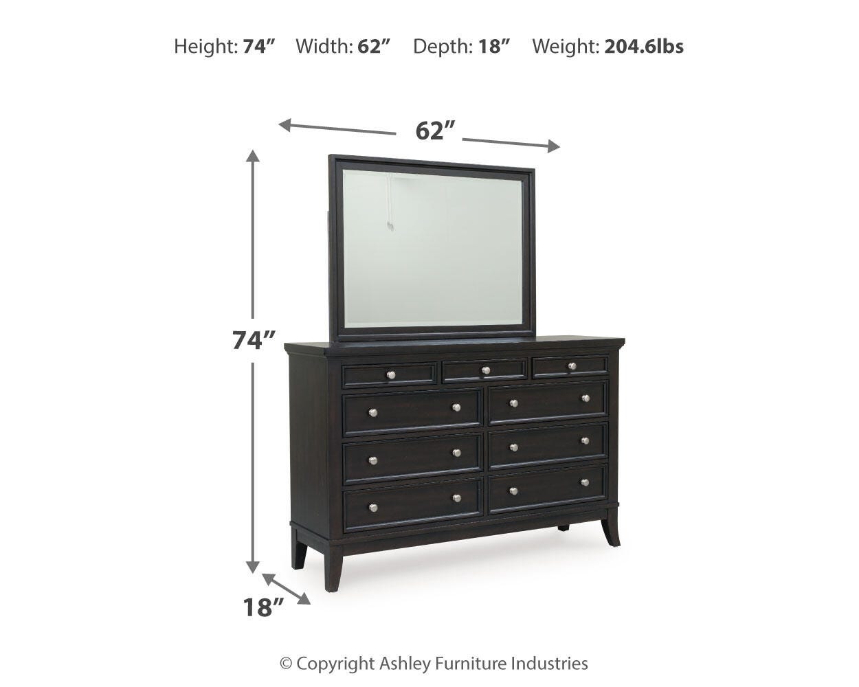 Bambori Queen Sleigh Storage Bed, Dresser and Mirror - image 4