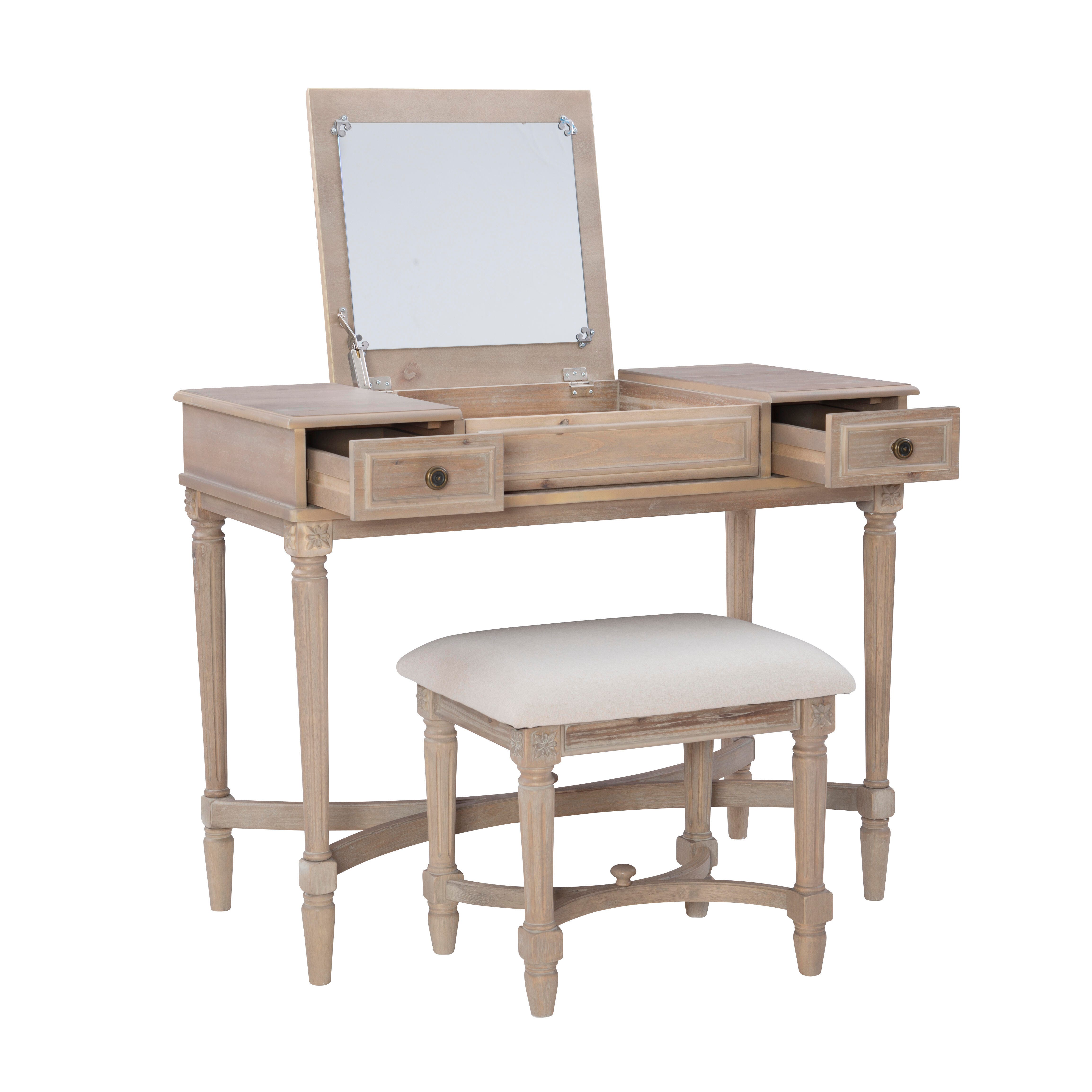 Linon Cyndi Vanity Set, , large