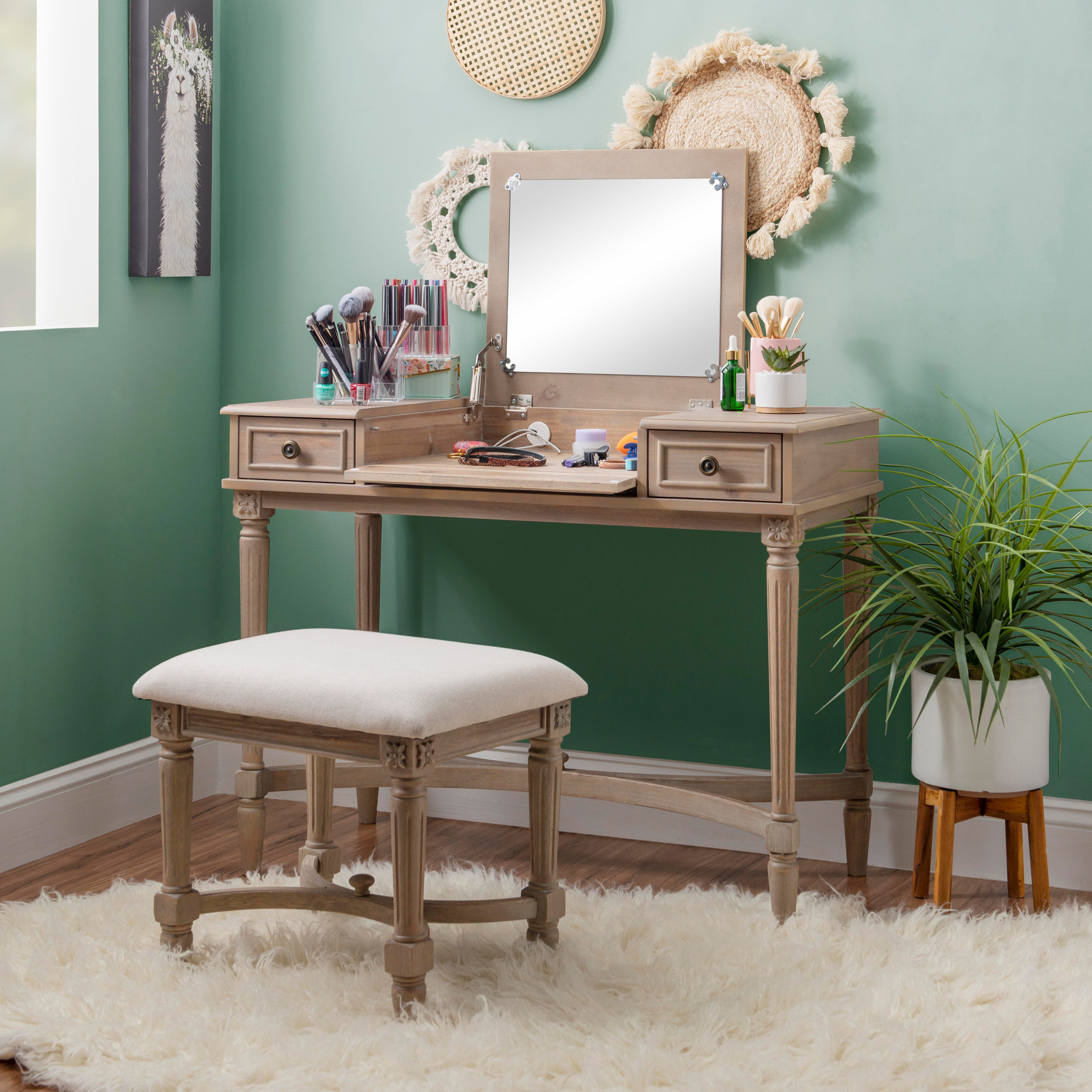 Linon Cyndi Vanity Set, , large
