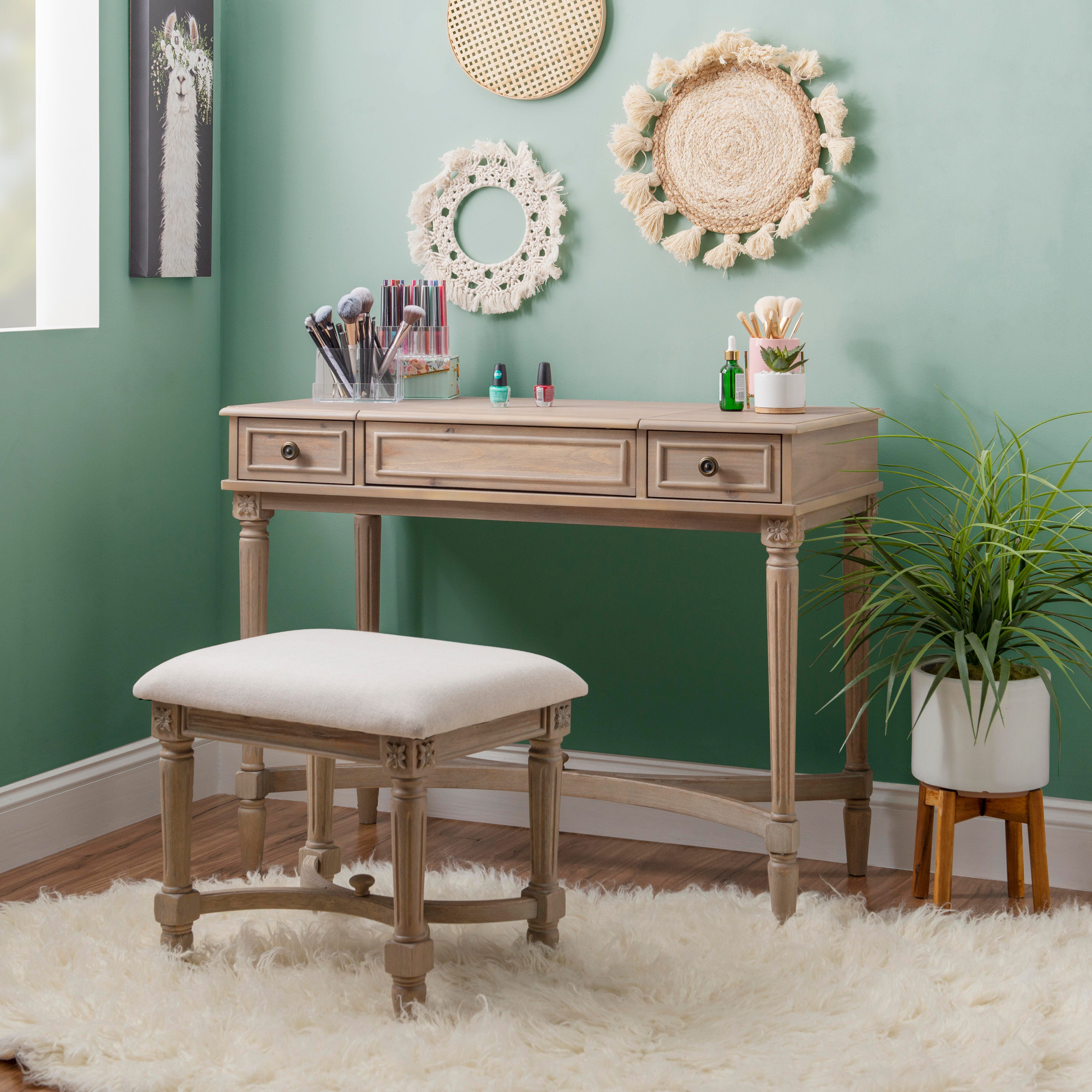 Linon Cyndi Vanity Set, , large