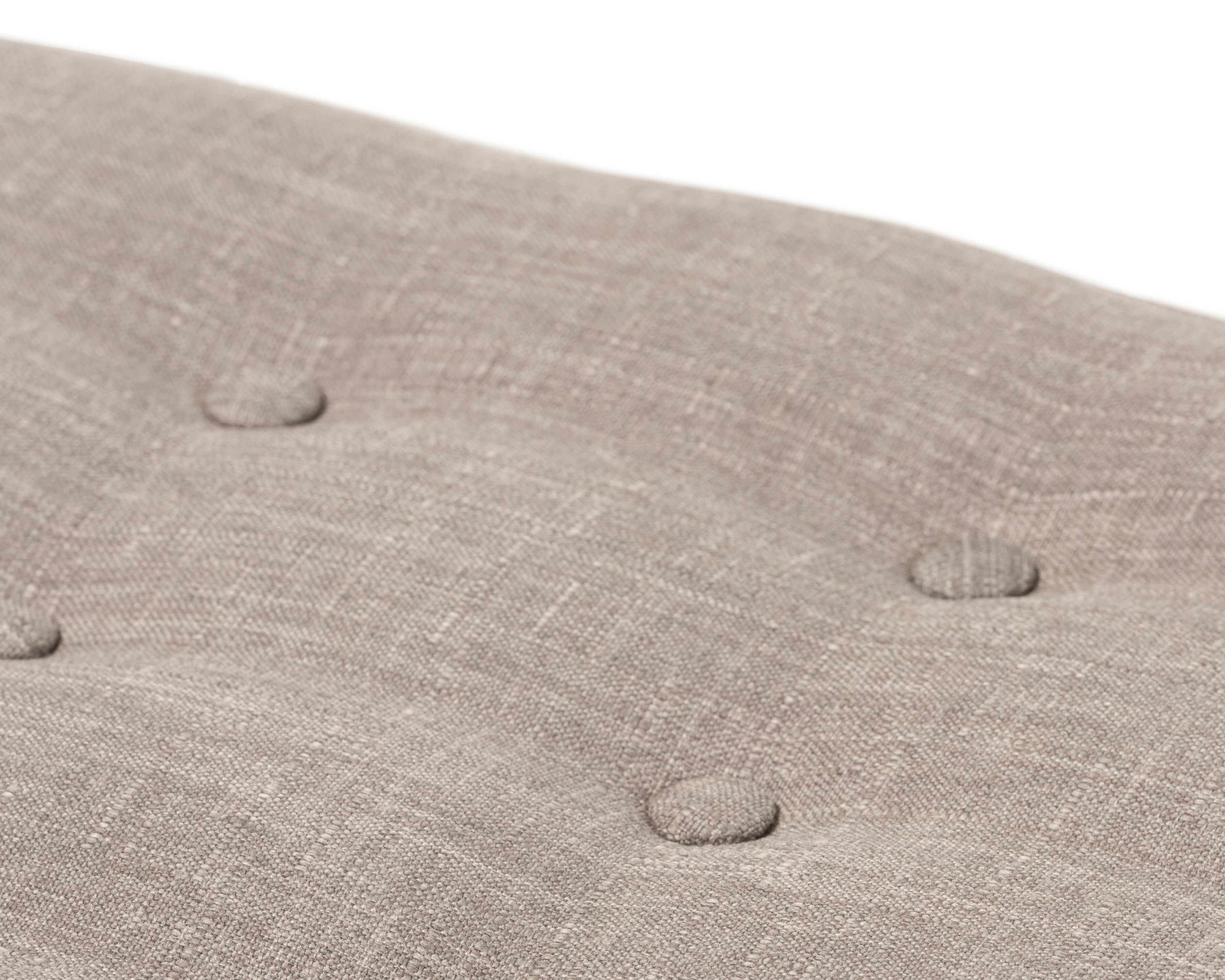 Elia Light Grey Fabric Button-Tufted Bench, Light Gray/Walnut, large