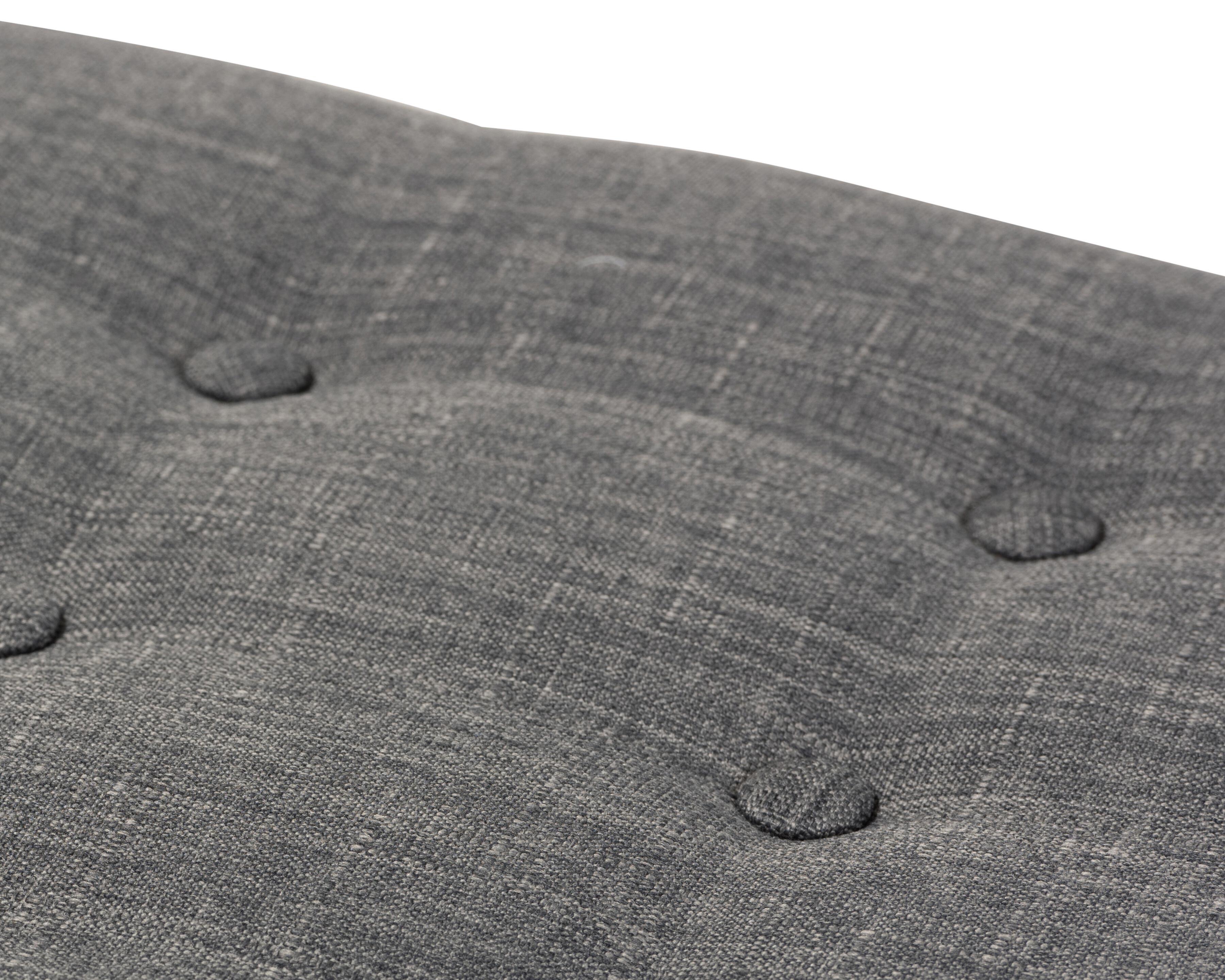Elia Dark Grey Fabric Button-Tufted Bench, Dark Gray/Walnut, large