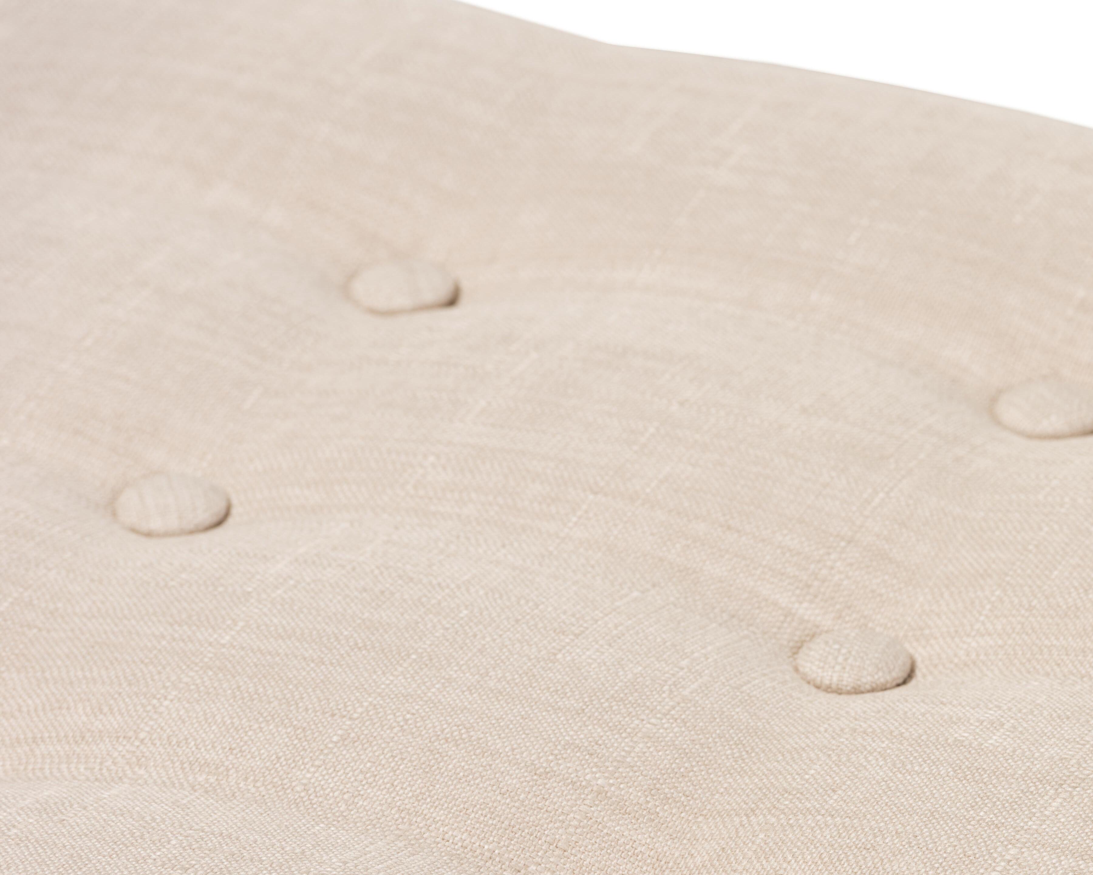 Elia Light Beige Fabric Button-Tufted Bench, Light Beige/Walnut, large