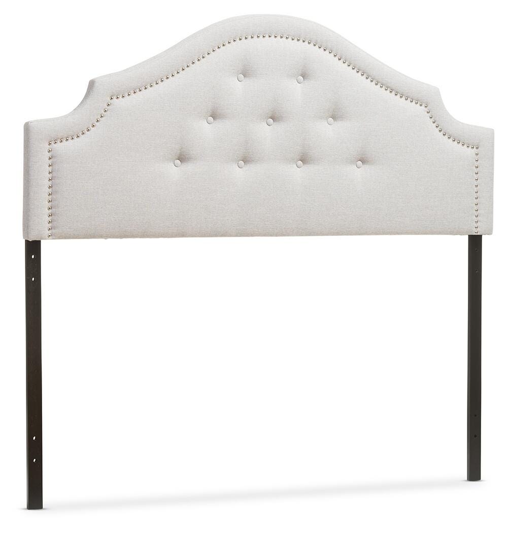 Cora Upholstered Queen Headboard, Gray/Beige, large
