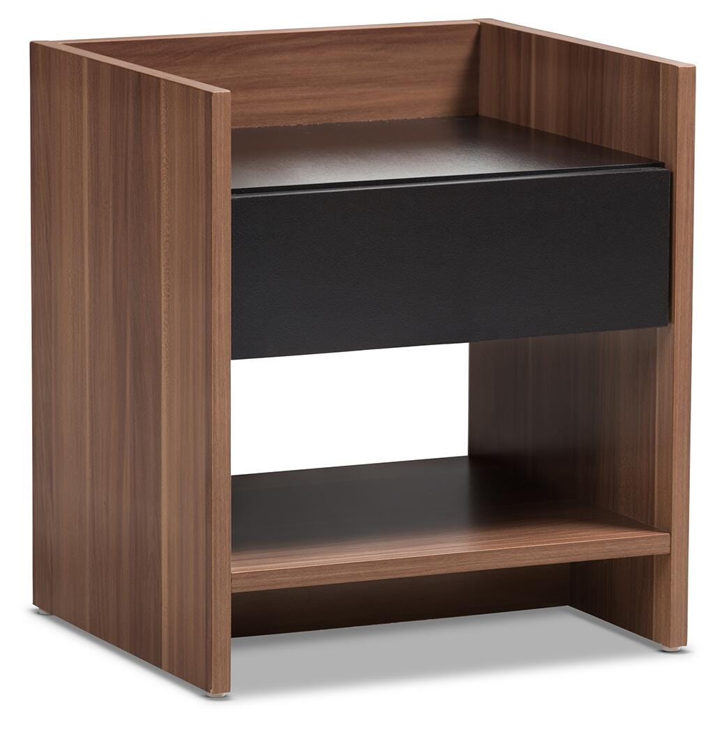 Vanda Two-Tone Wood 1-Drawer Nightstand, , large