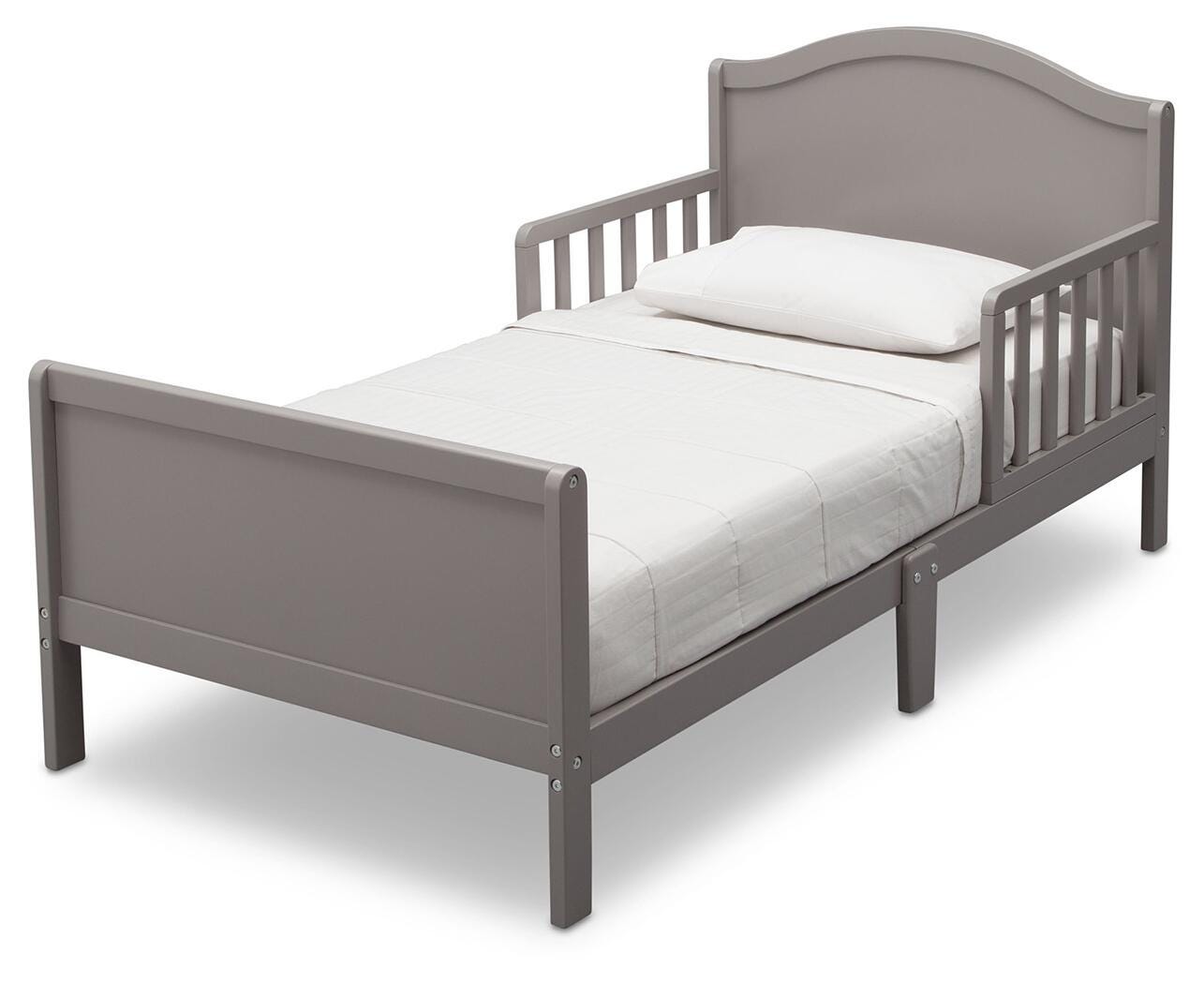 Delta Children Bennett Wood Toddler Bed, Gray, large