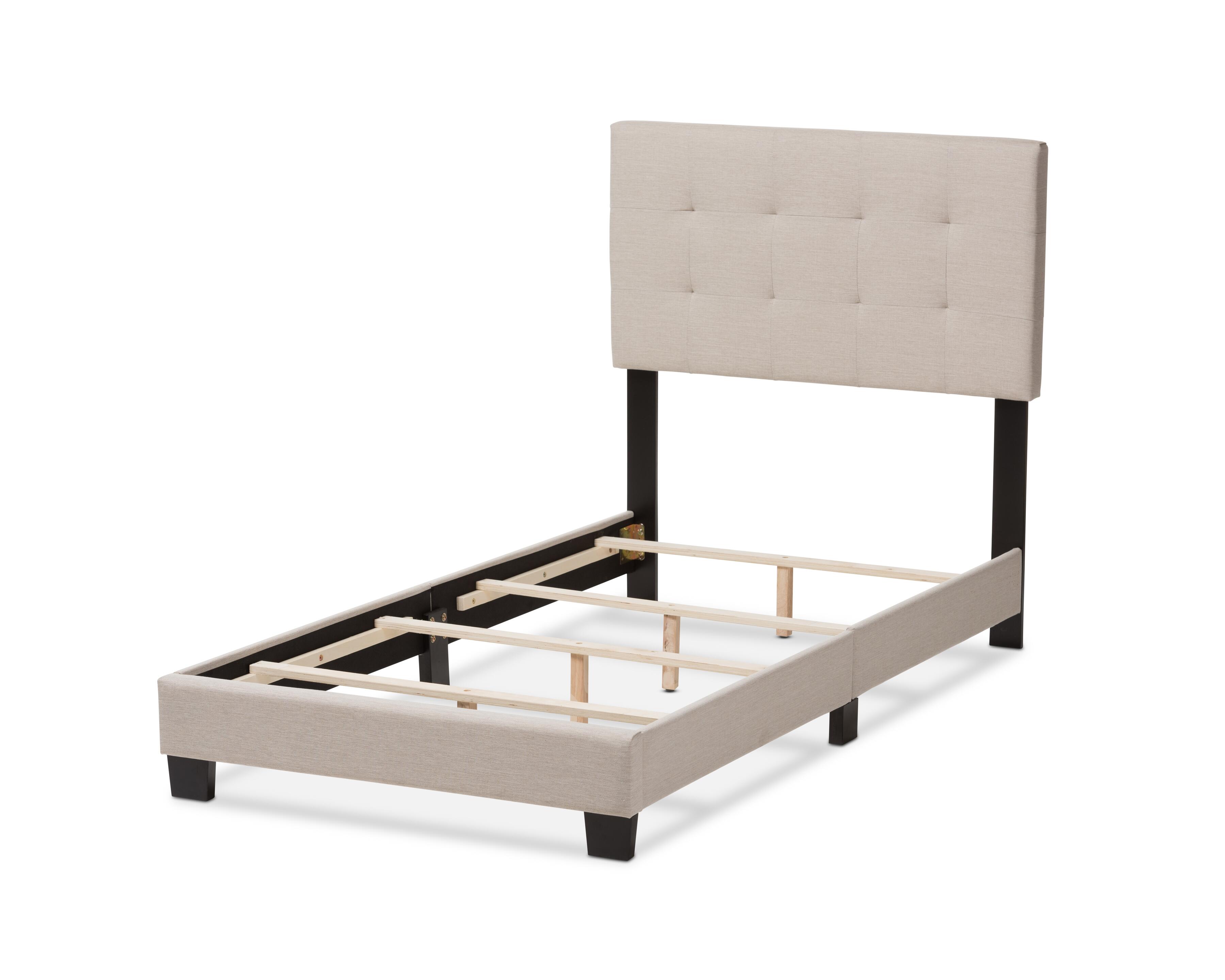 Brookfield Twin Upholstered Bed, Beige, large