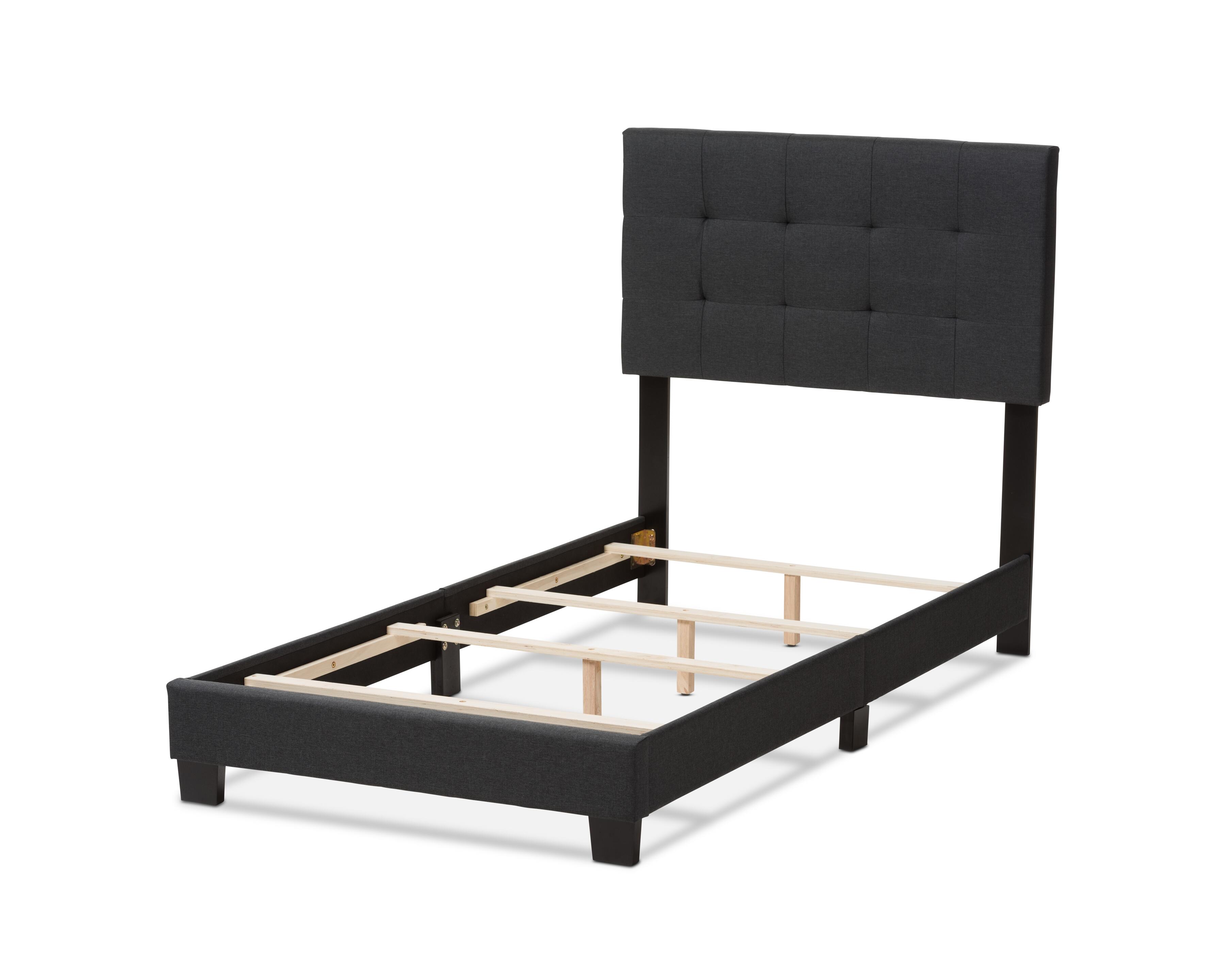 Brookfield Twin Upholstered Bed, Charcoal, large