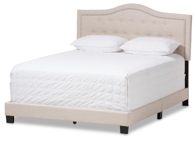 Emerson Full Upholstered Bed, Beige