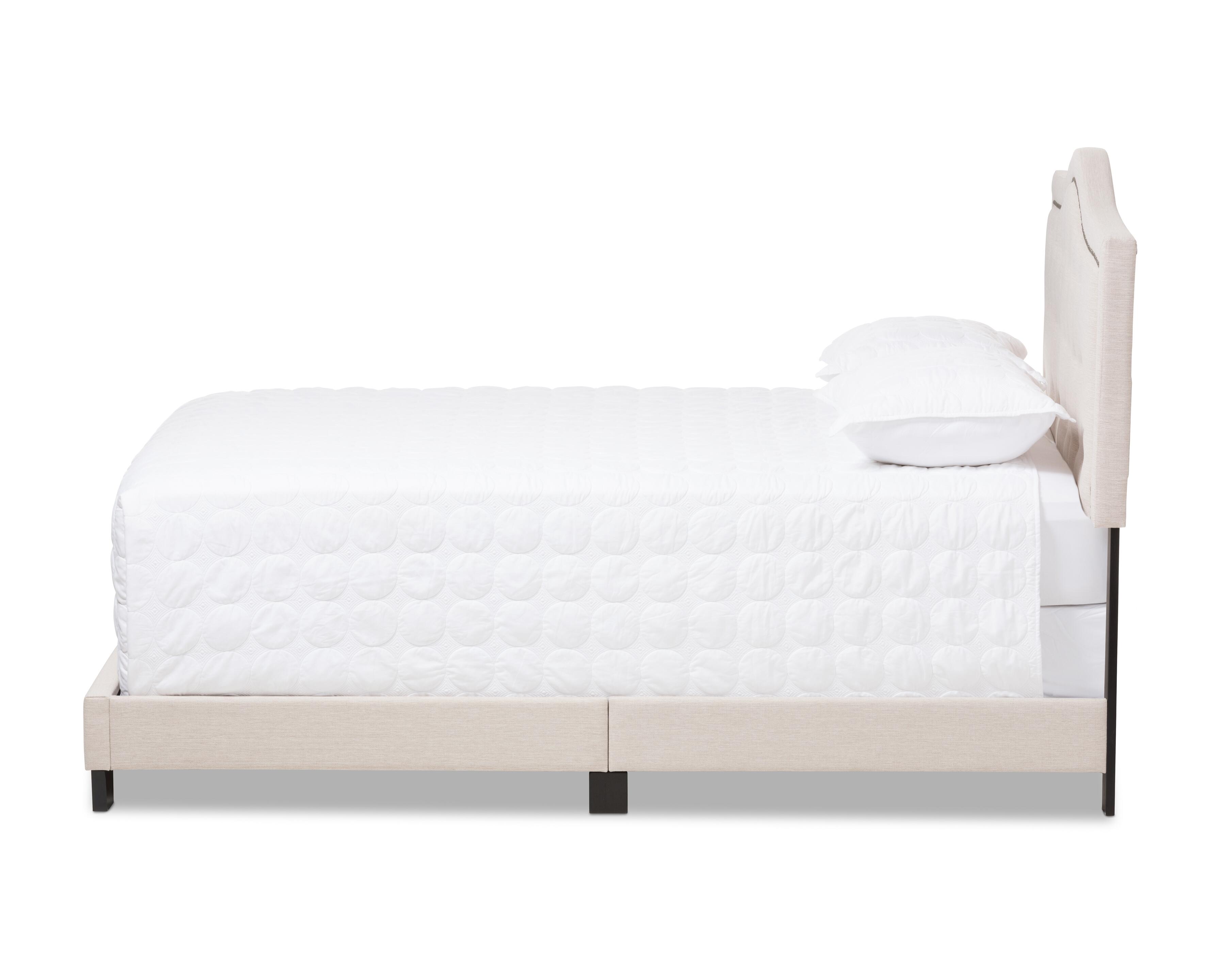 Emerson King Upholstered Bed, Beige, large