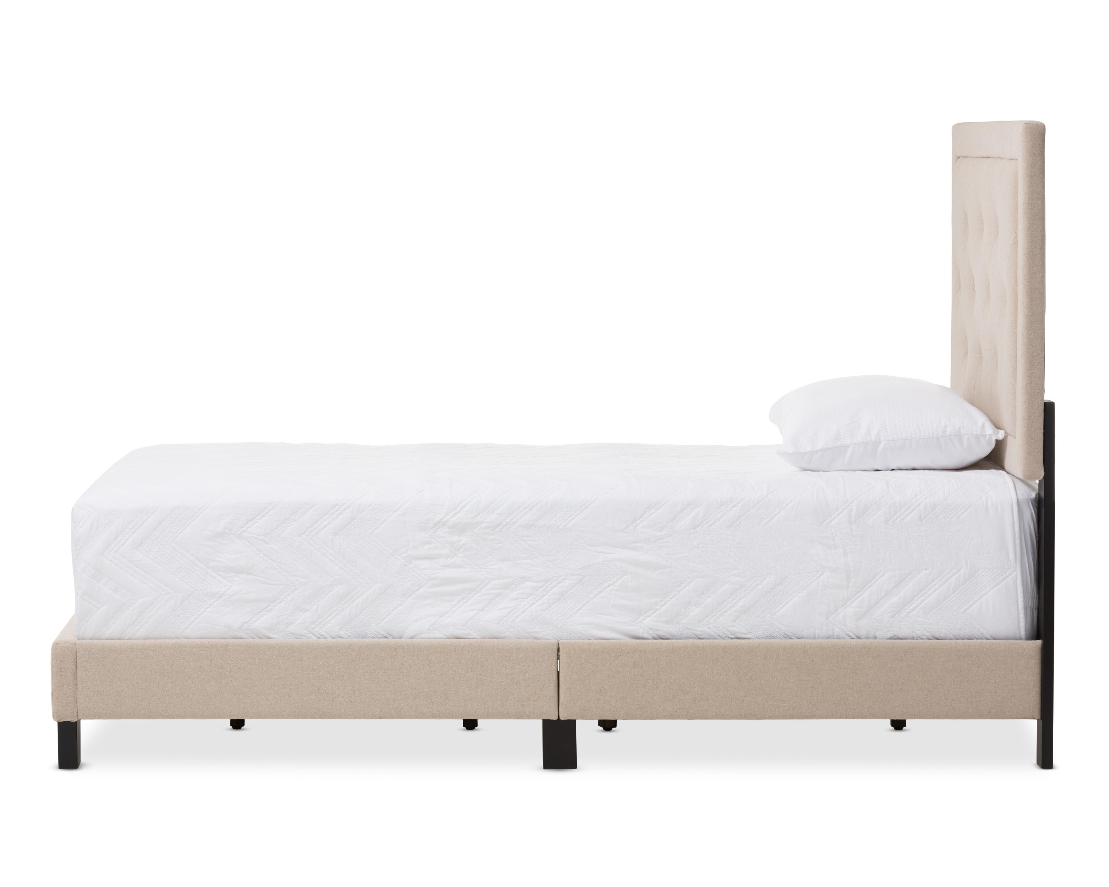 Linen Twin Upholstered Bed, , large
