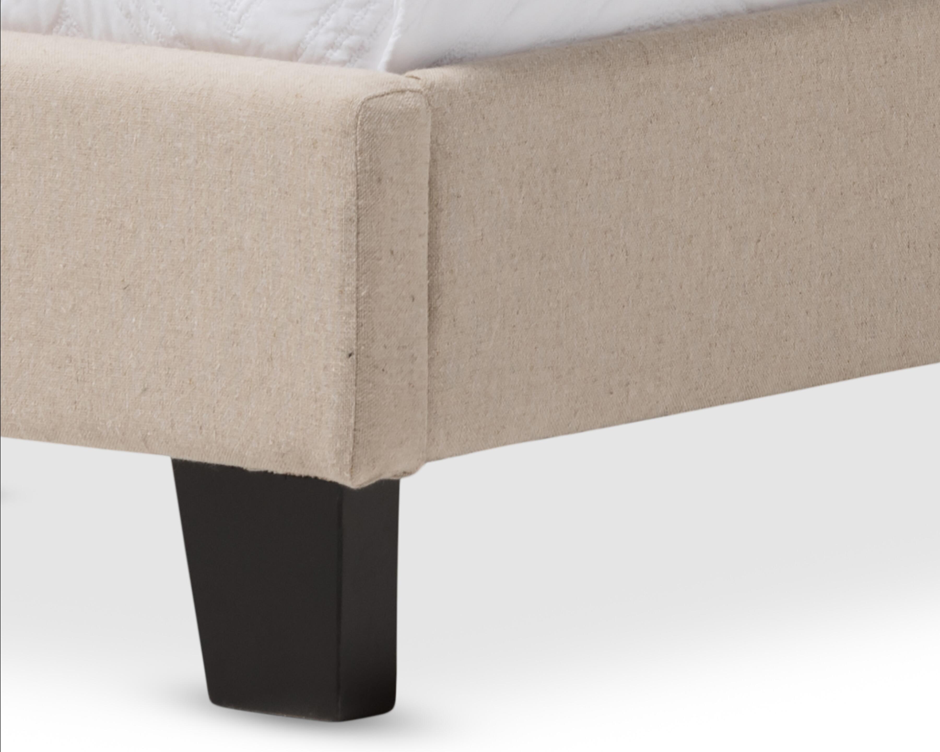 Linen Twin Upholstered Bed, , large