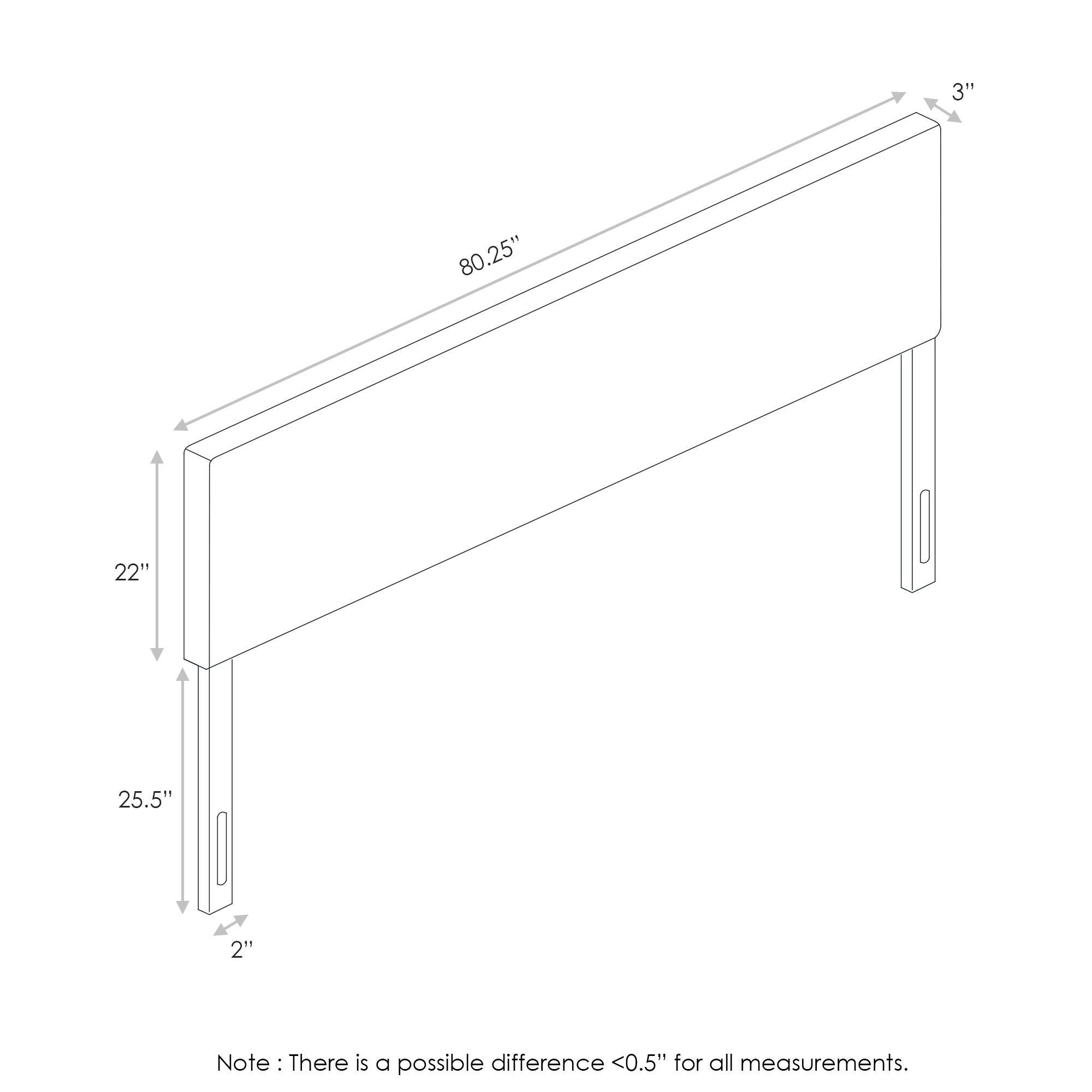 Upholstered King Panel Headboard, Fog, large
