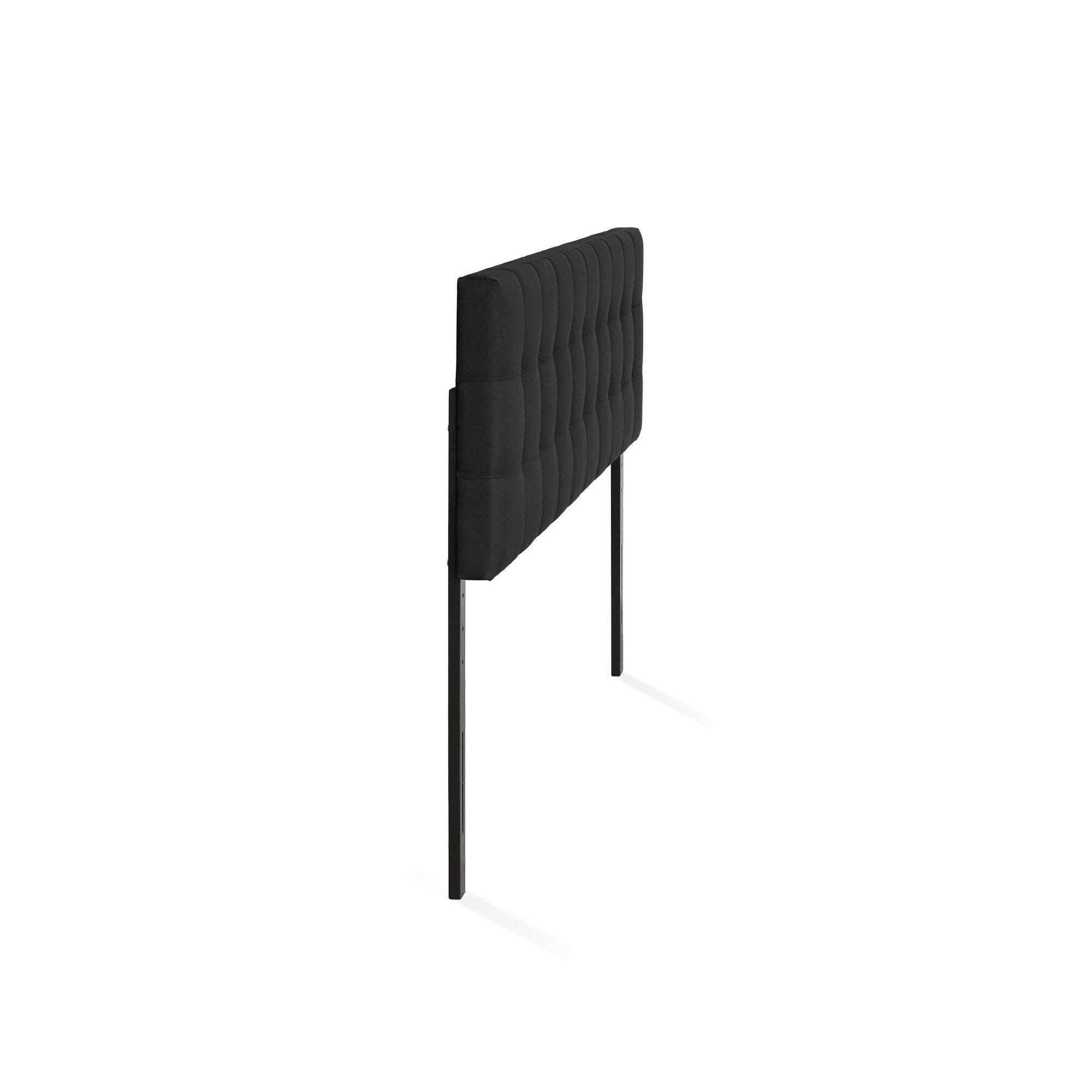 Tufted King Panel Headboard, Black, large