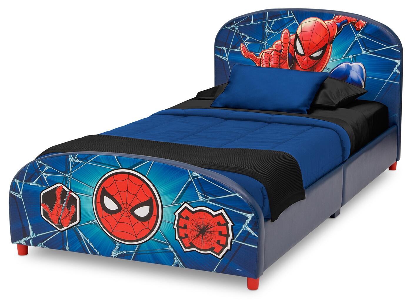Delta Children Marvel Spider-man Upholstered Twin Bed, , large