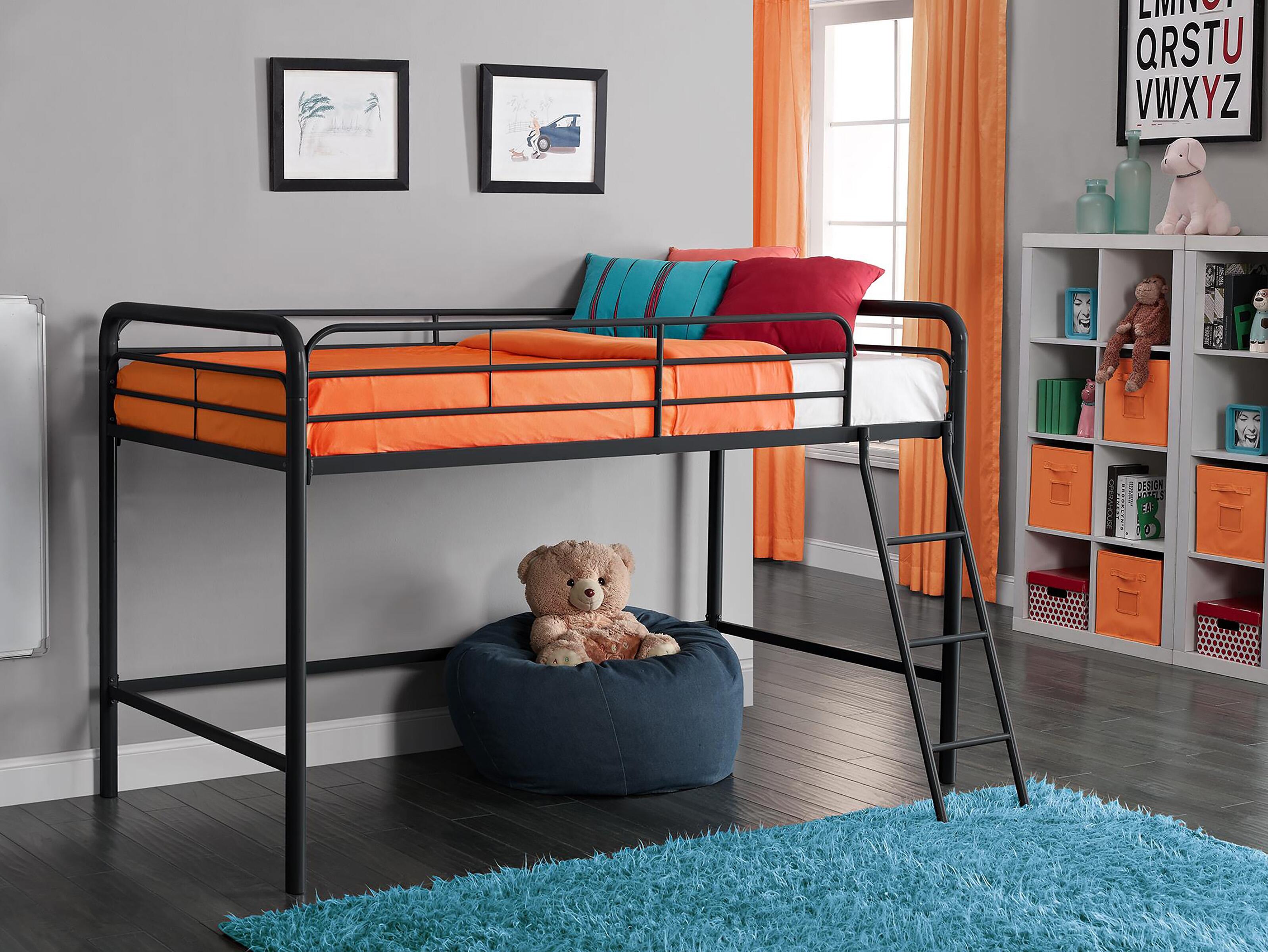 Kids Junior Twin Metal Loft Bed, , rollover