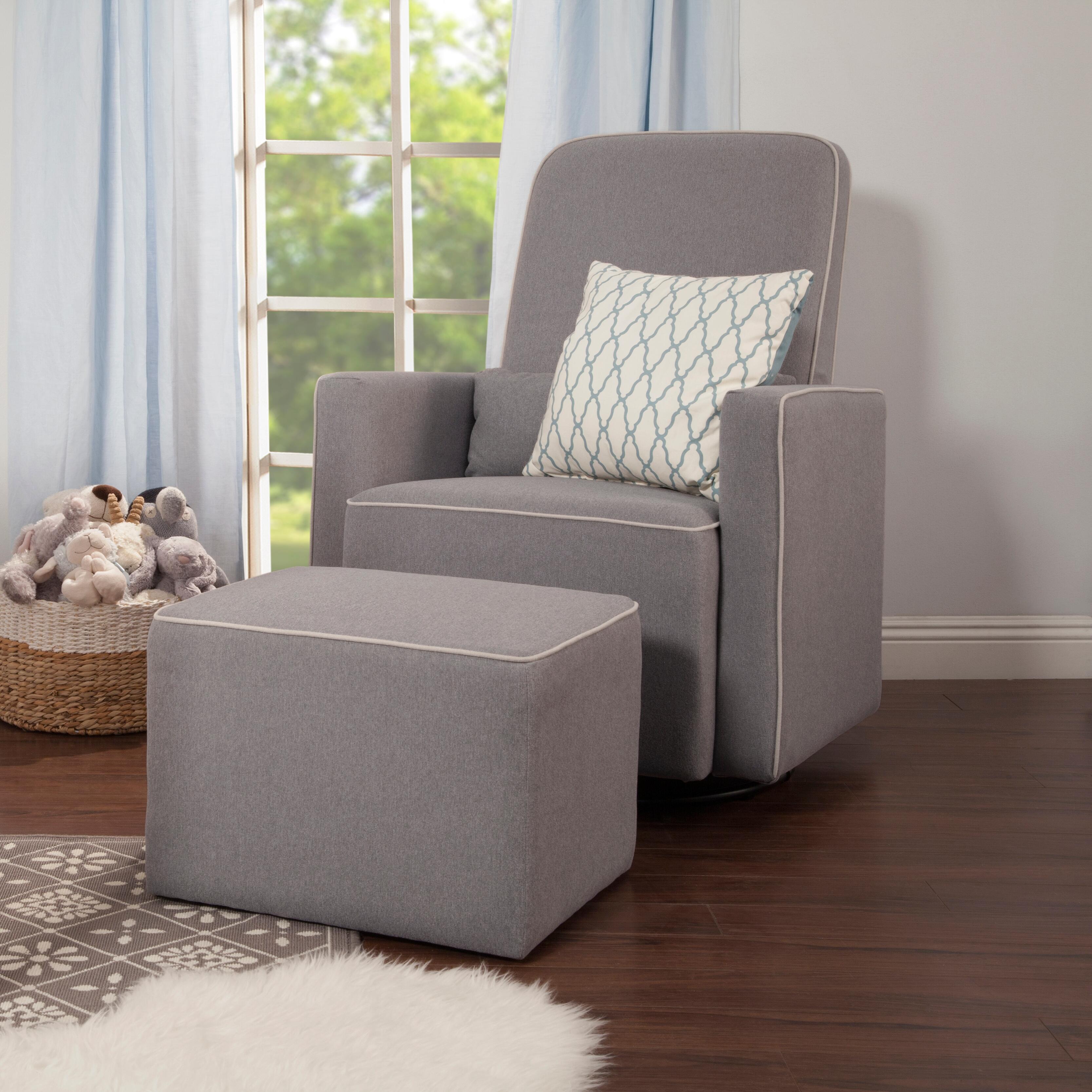 Davinci Olive Glider And Ottoman, Dove Gray, rollover