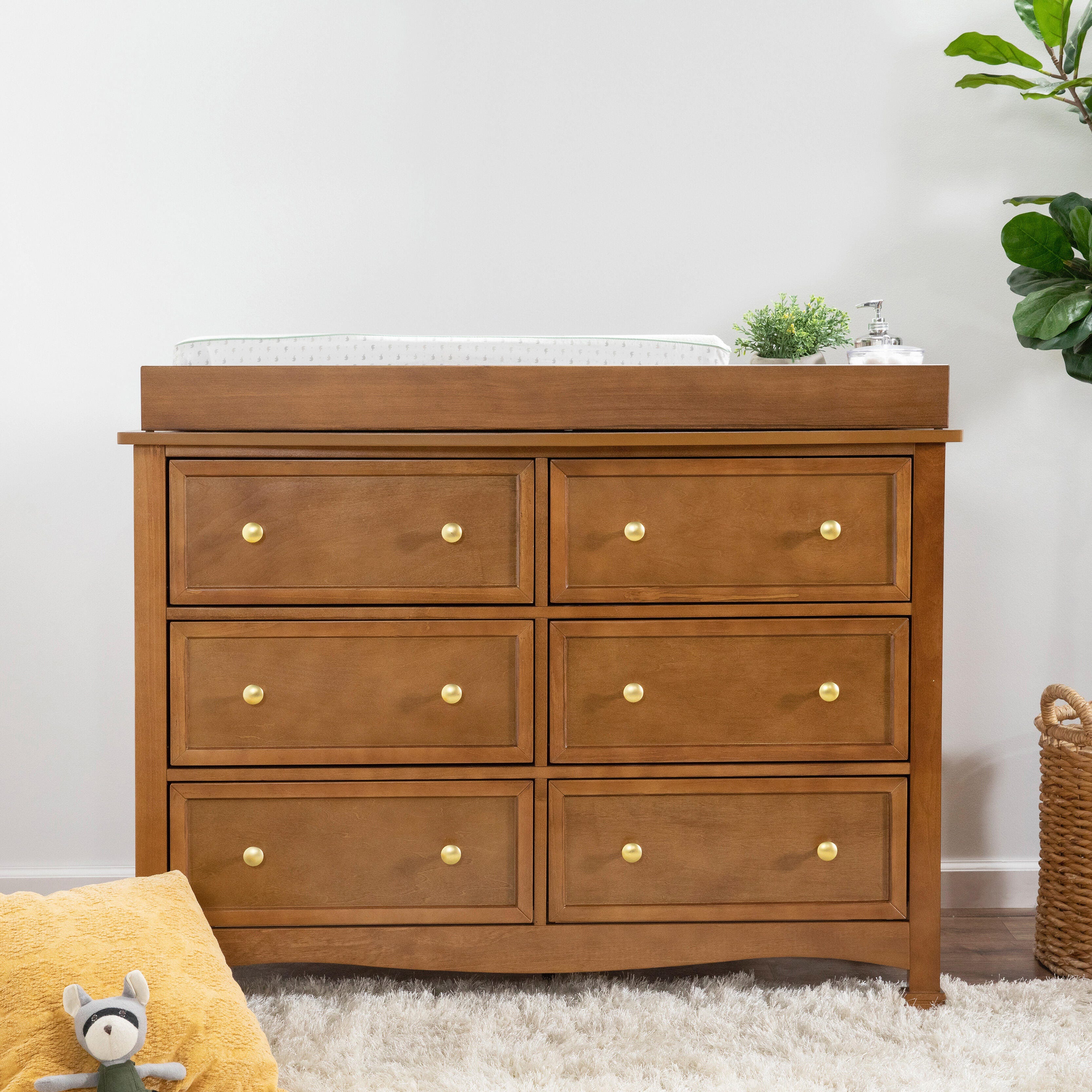 Davinci Kalani 6 Drawer Double Wide Dresser, Brown, large