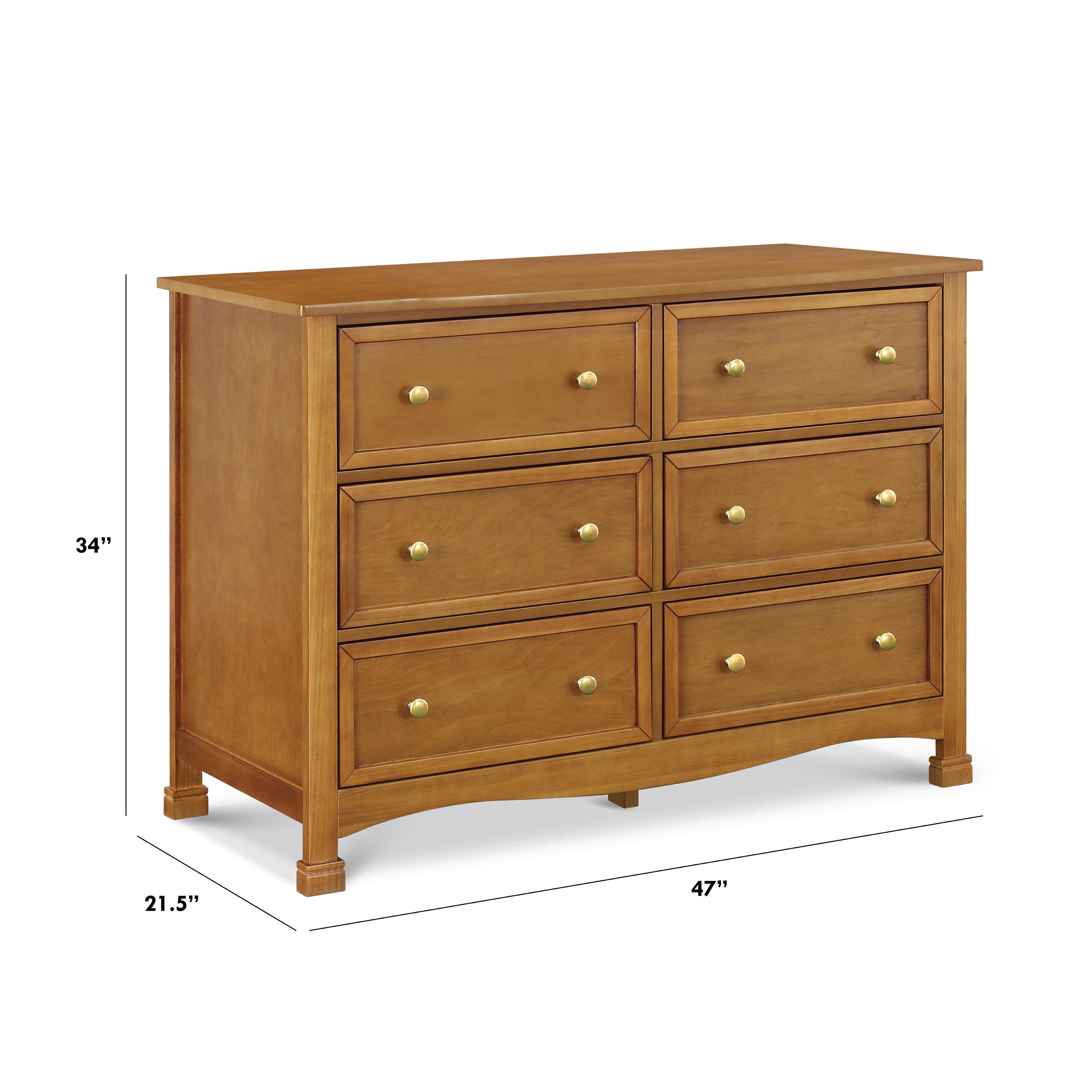 Davinci Kalani 6 Drawer Double Wide Dresser, Brown, large