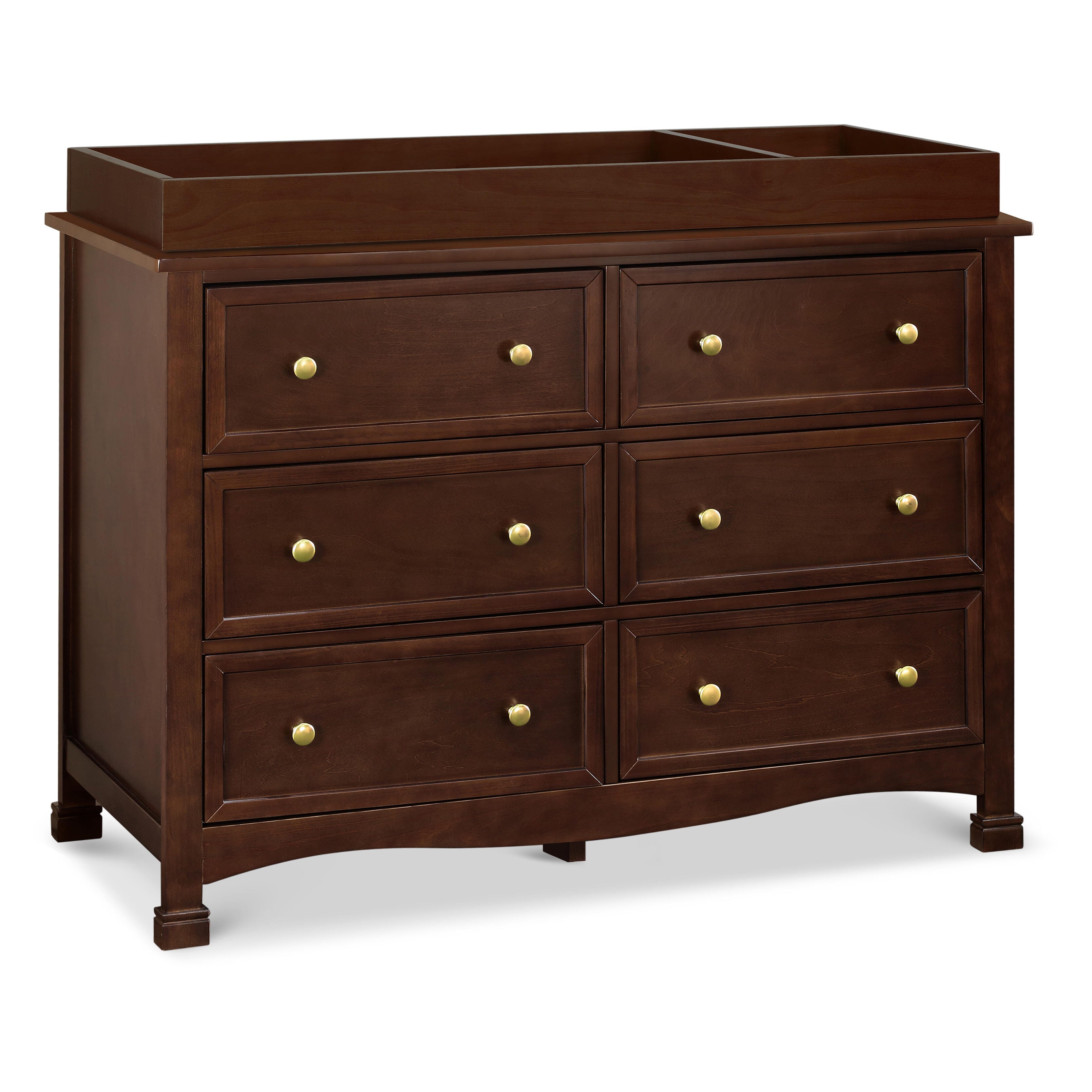 Davinci Kalani 6 Drawer Double Wide Dresser, Dark Brown, large