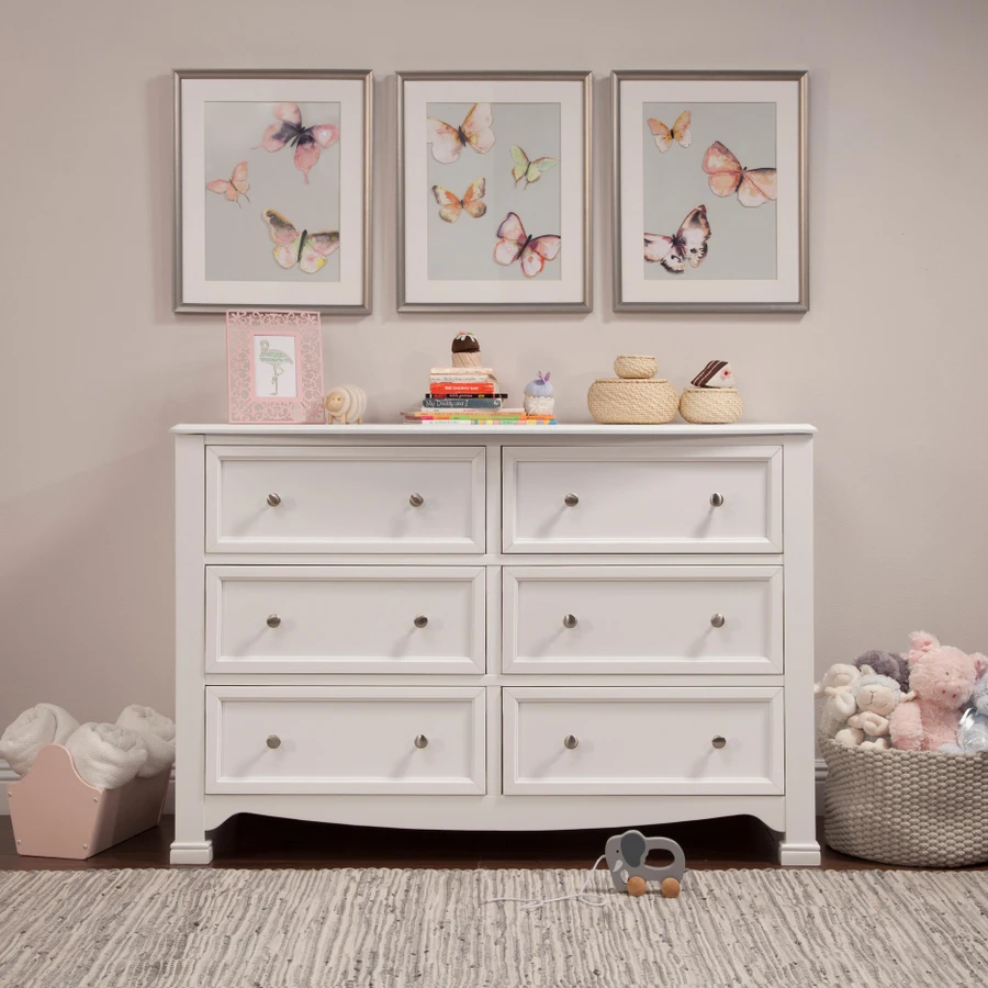 Ashley Davinci Kalani 6 Drawer Double Wide Dresser, White Ashley Davinci Kalani 6 Drawer Double Wide Dresser, White