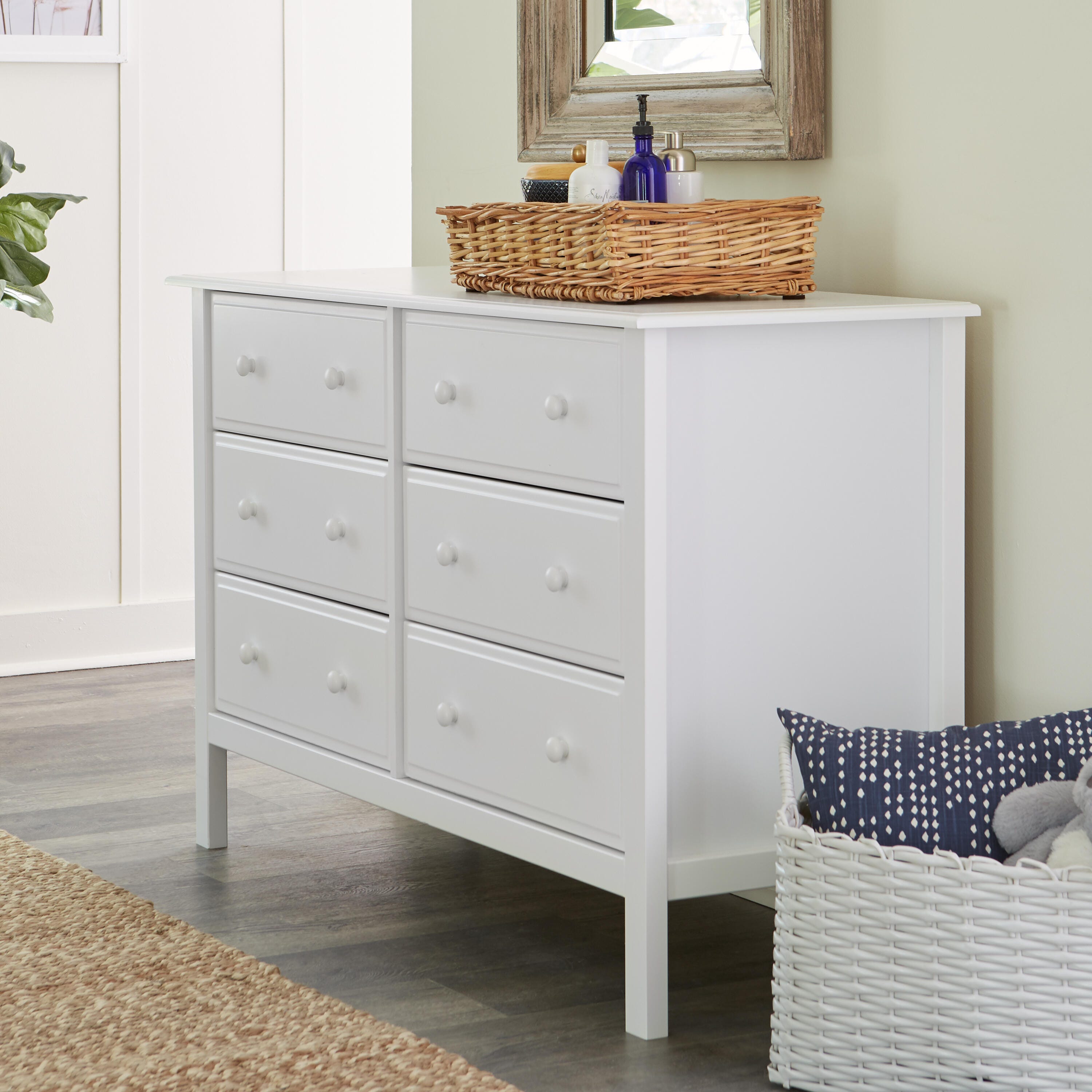 Ashley Davinci Jayden 6 Drawer Double Wide Dresser, White