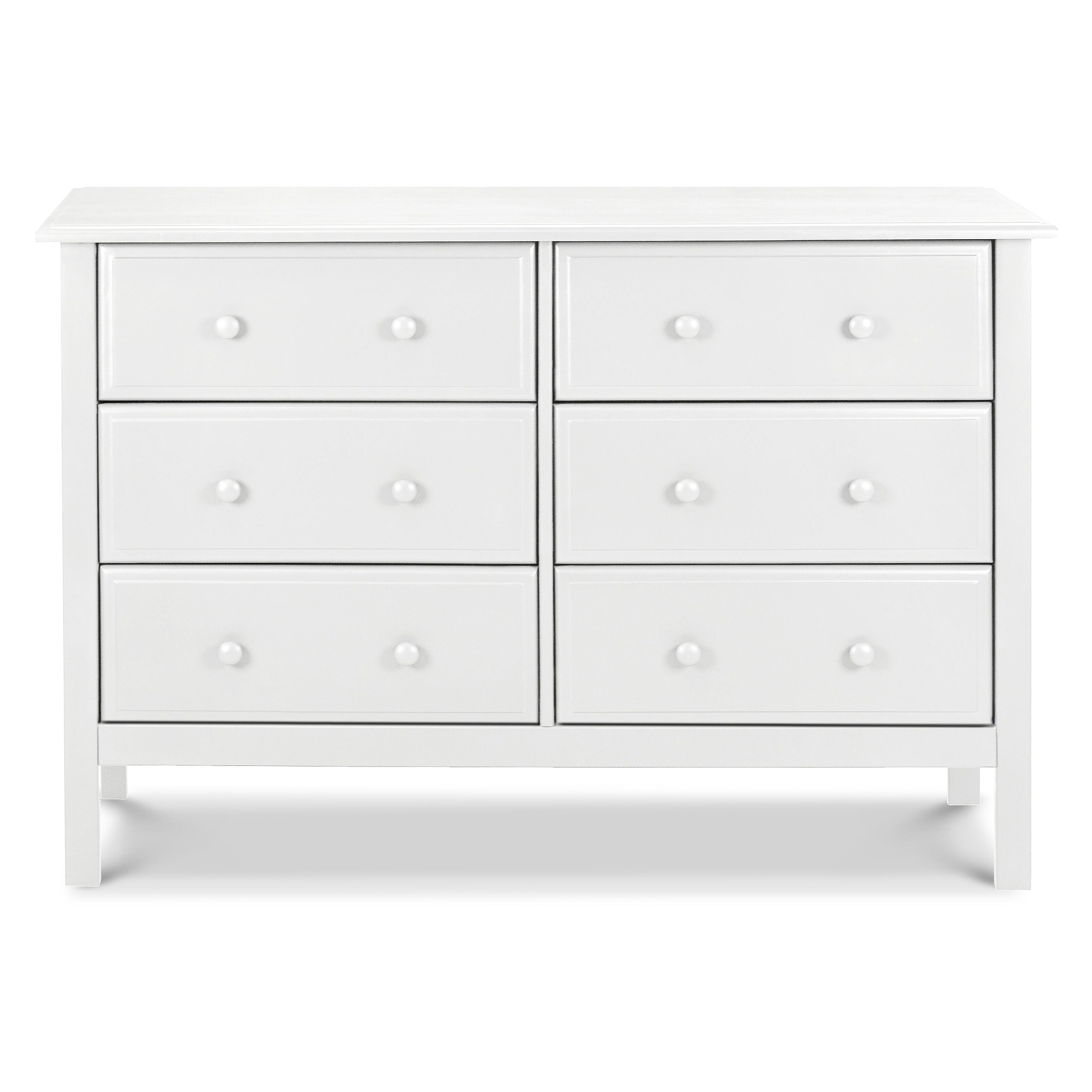 Davinci Jayden 6 Drawer Double Wide Dresser, White, large