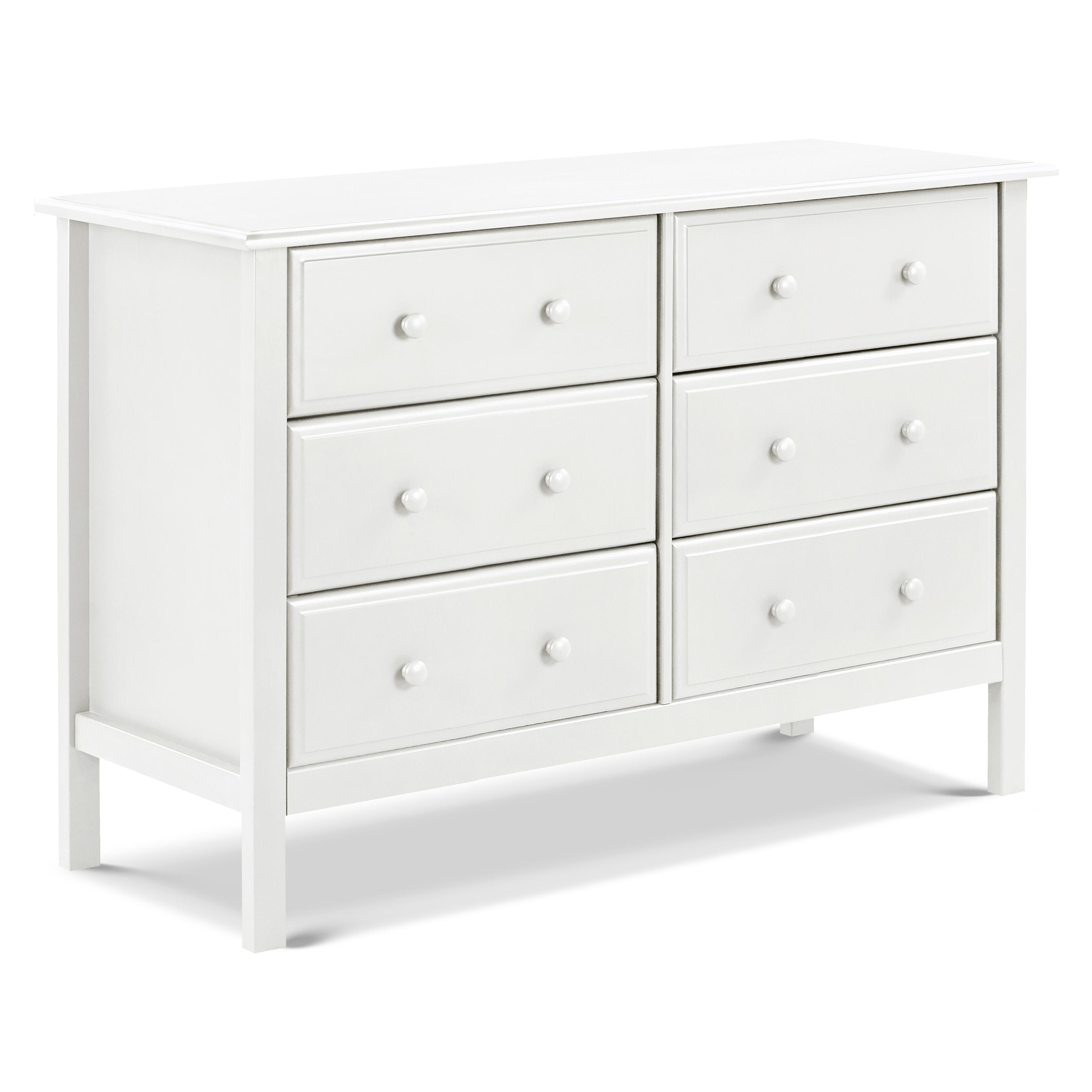 Davinci Jayden 6 Drawer Double Wide Dresser, White, large