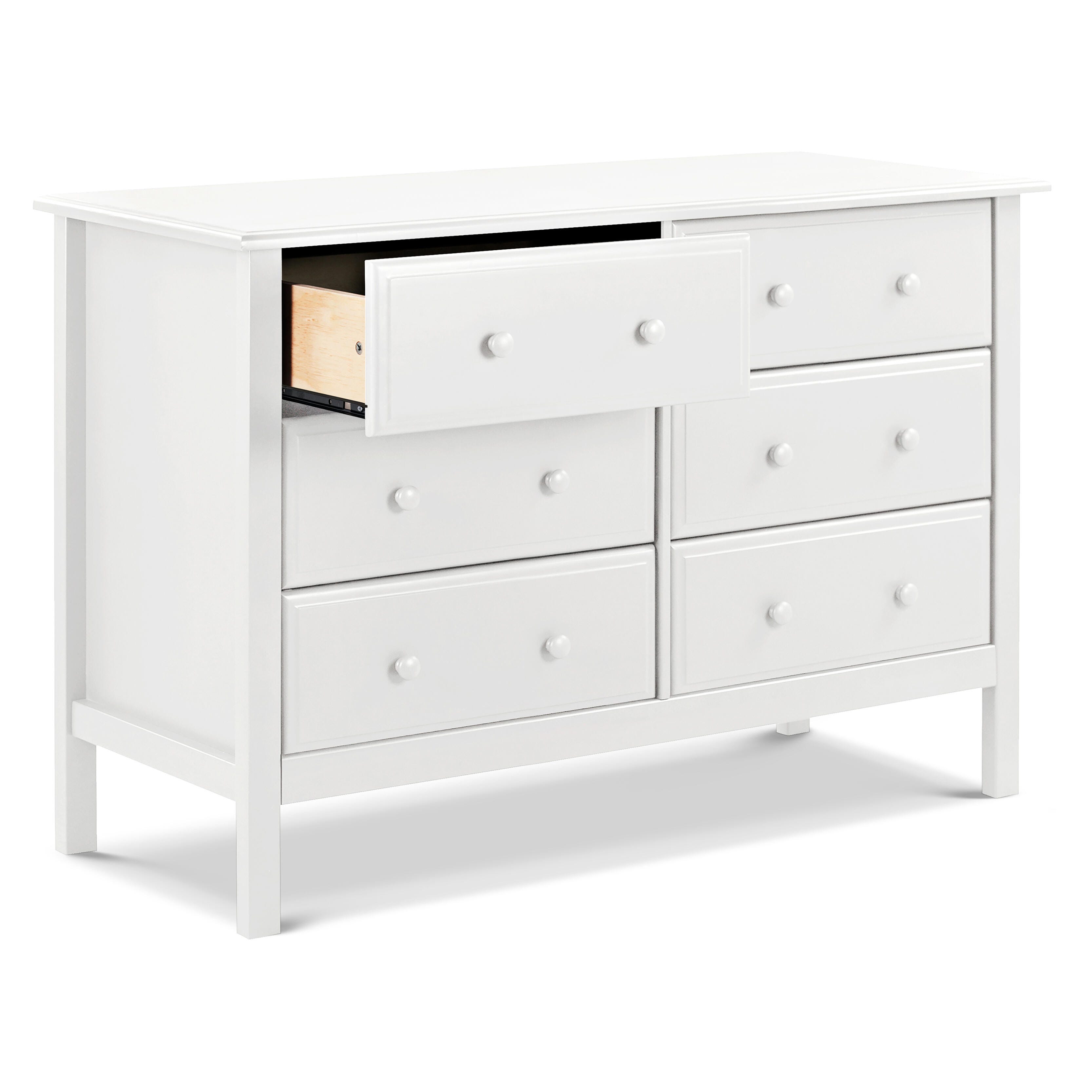 Davinci Jayden 6 Drawer Double Wide Dresser, White, large