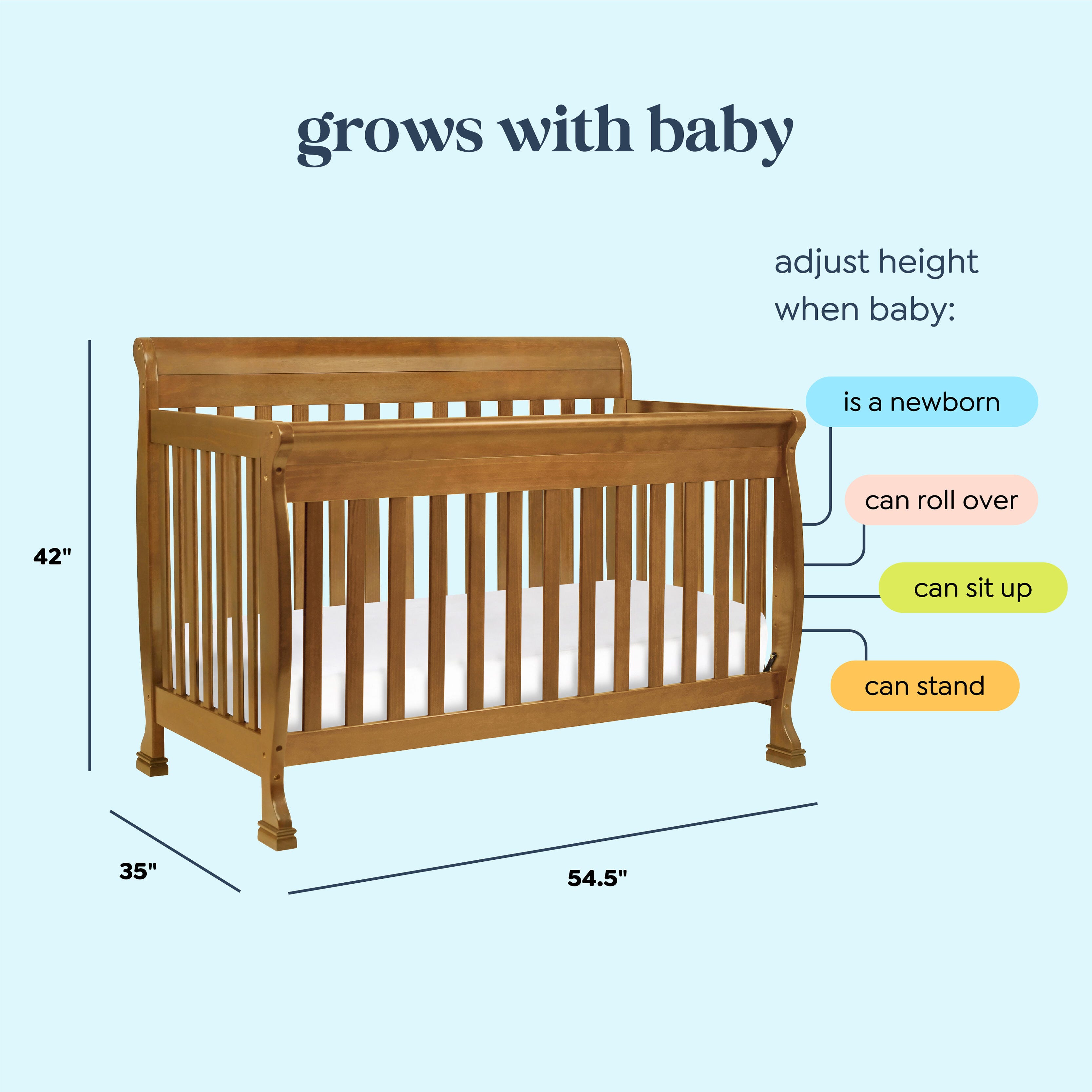 Davinci Kalani 4-in-1 Convertible Crib, Brown, large
