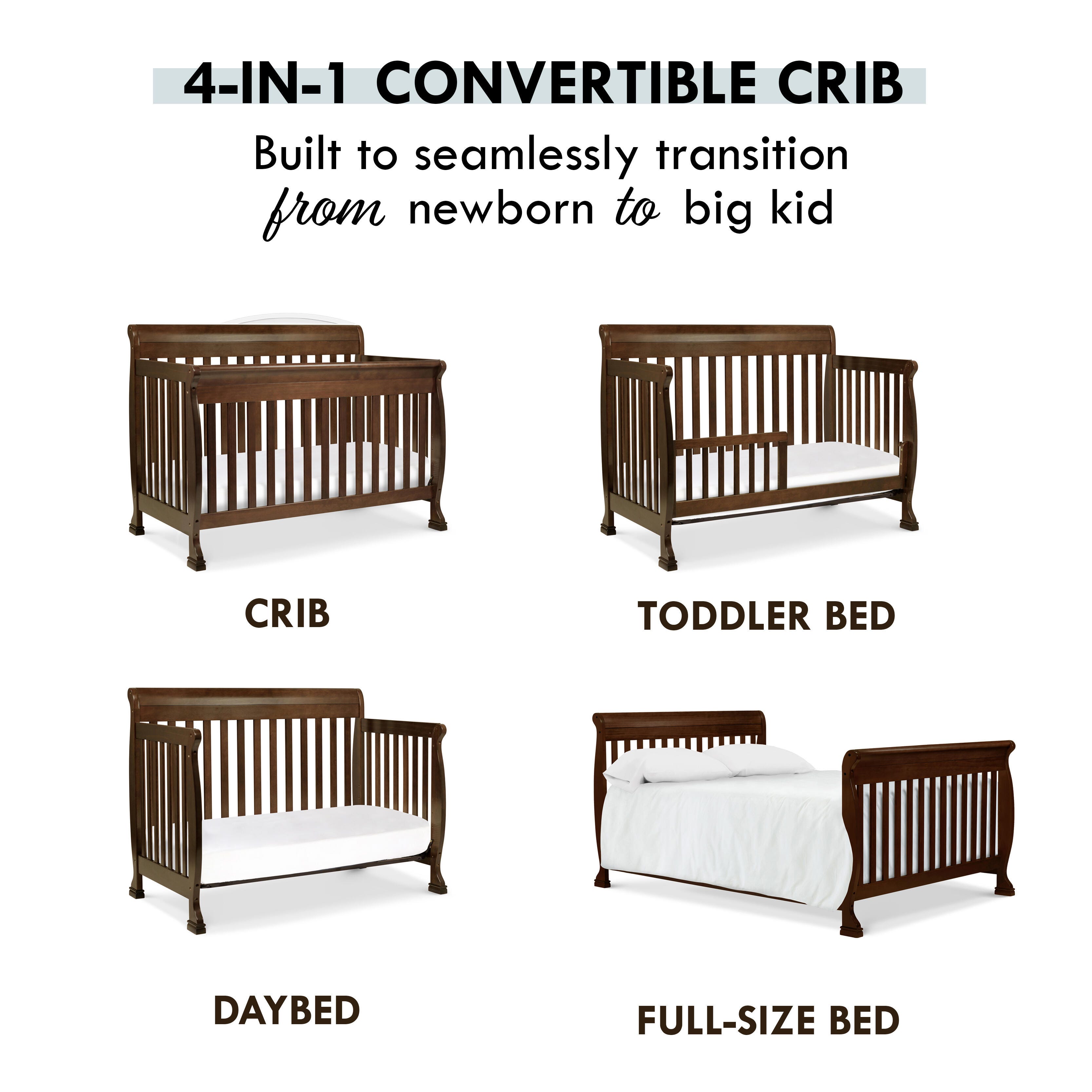 Davinci Kalani 4-in-1 Convertible Crib, Dark Brown, large
