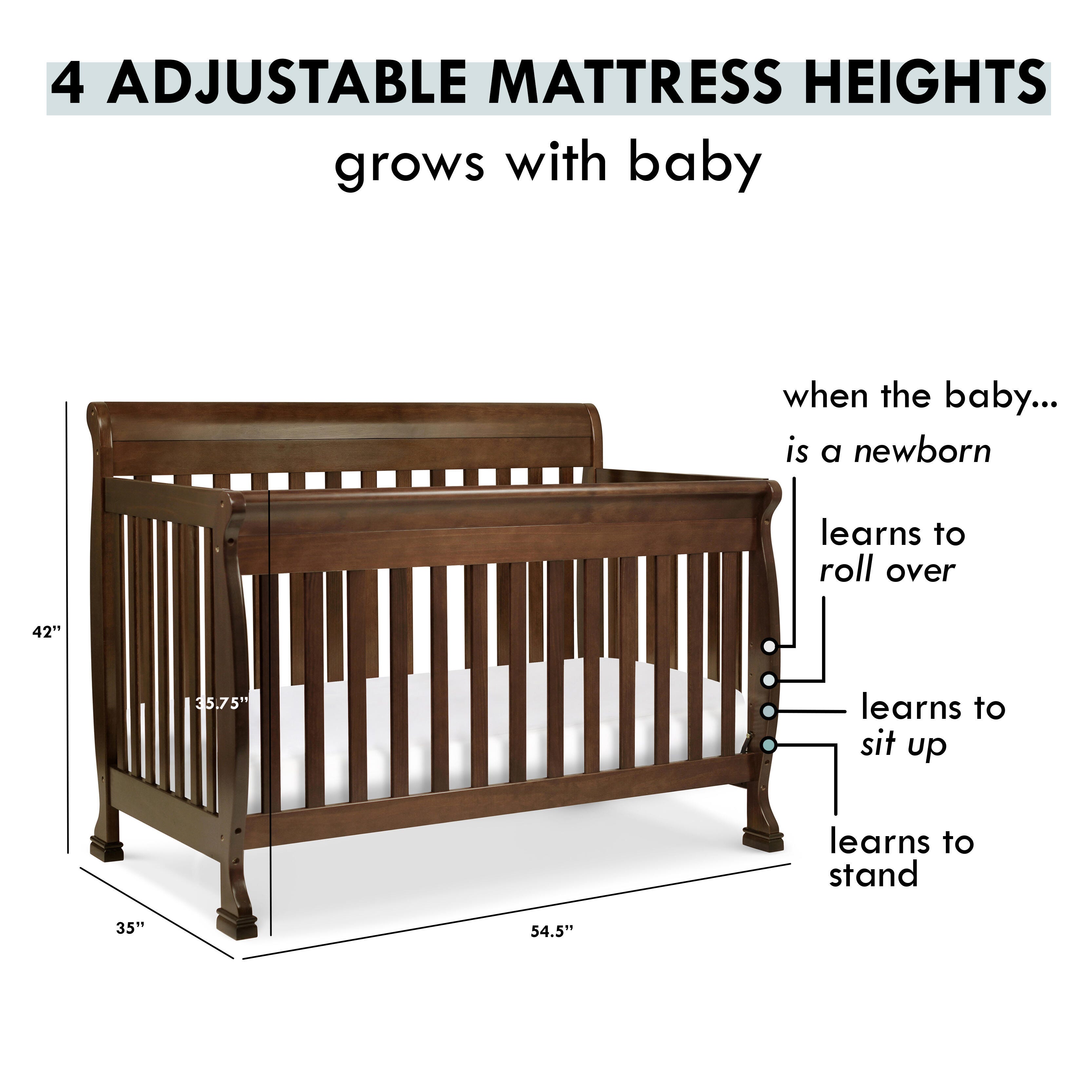 Davinci Kalani 4-in-1 Convertible Crib, Dark Brown, large