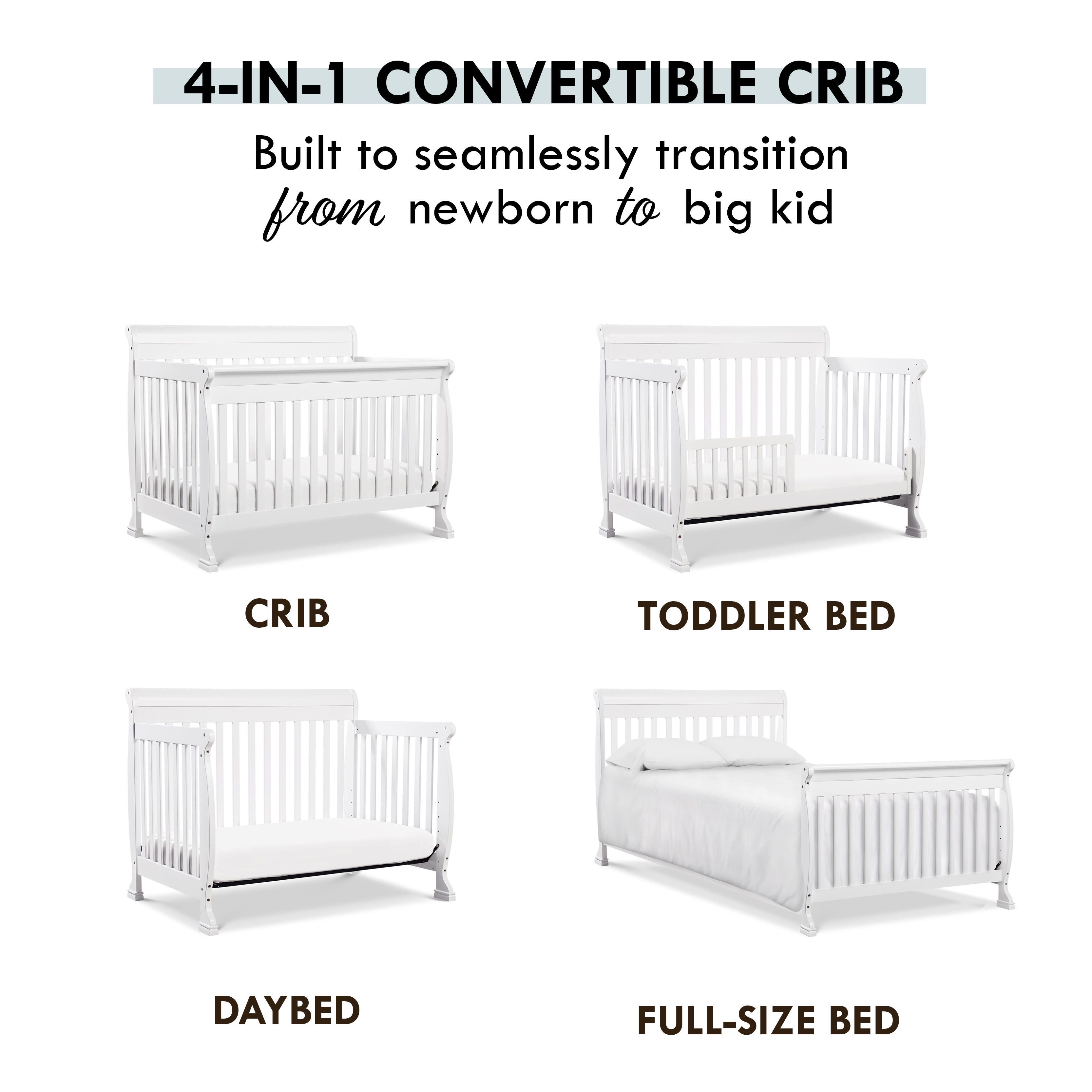 Davinci Kalani 4-in-1 Convertible Crib, White, large