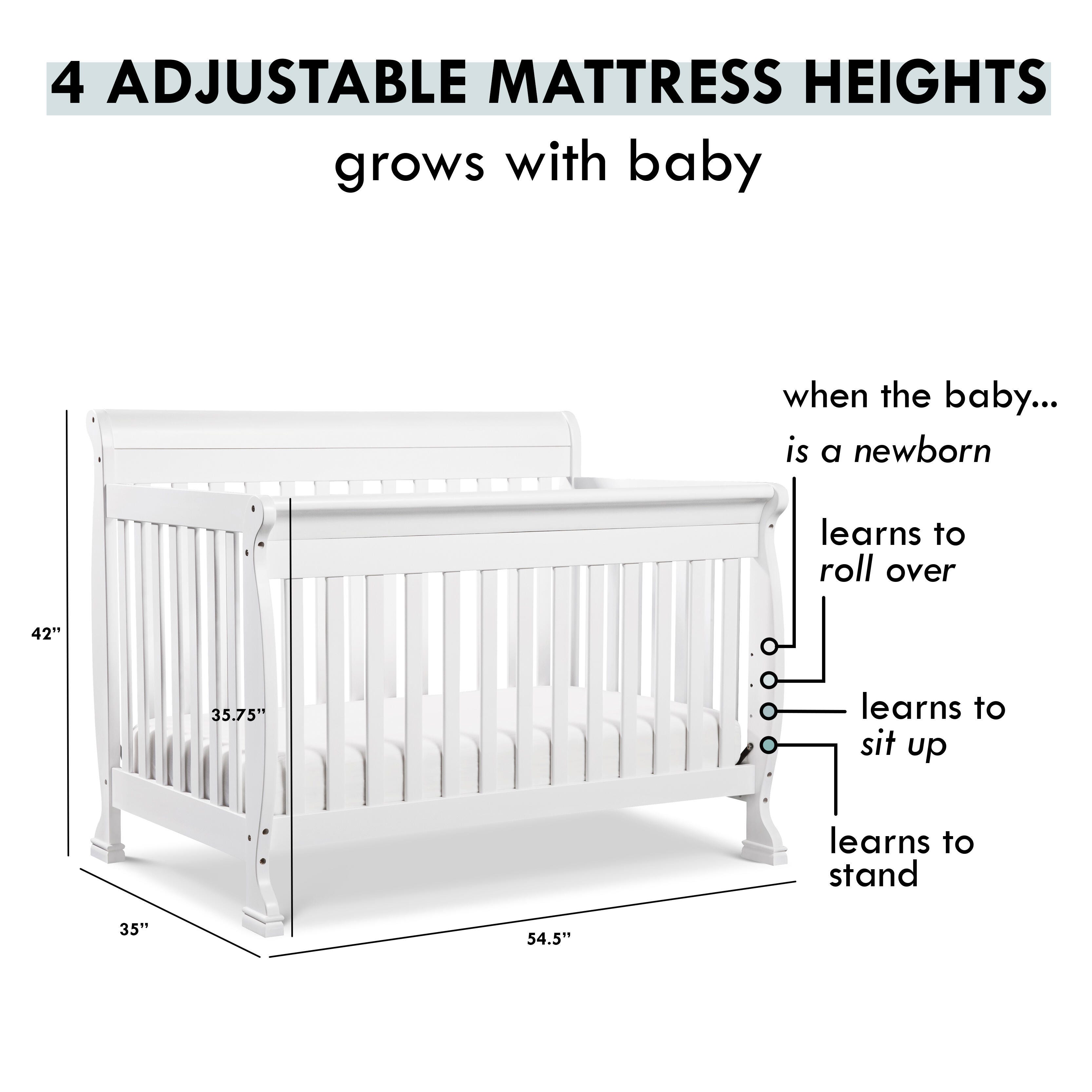 Davinci Kalani 4-in-1 Convertible Crib, White, large