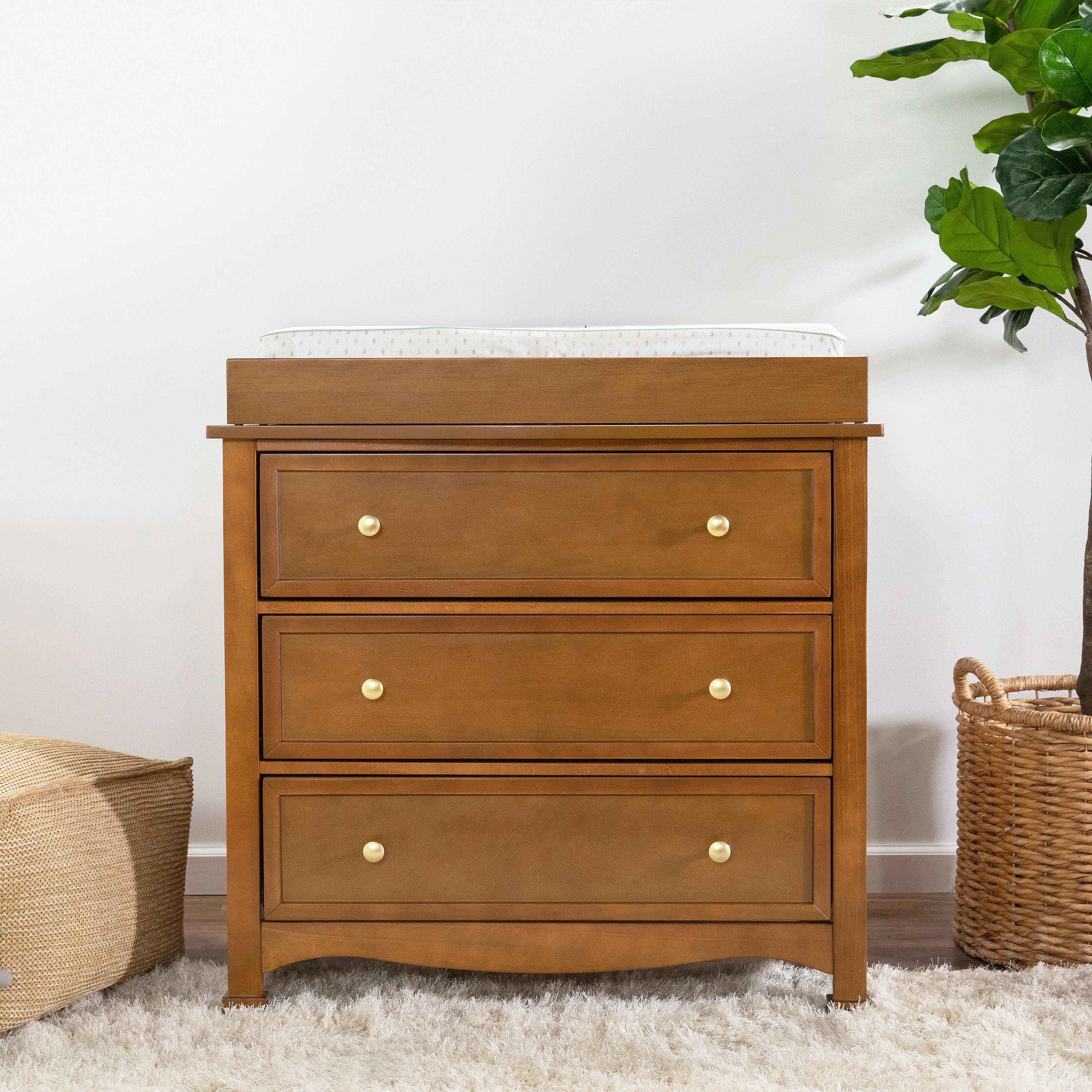 Davinci Kalani 3 Drawer Dresser, Brown, large