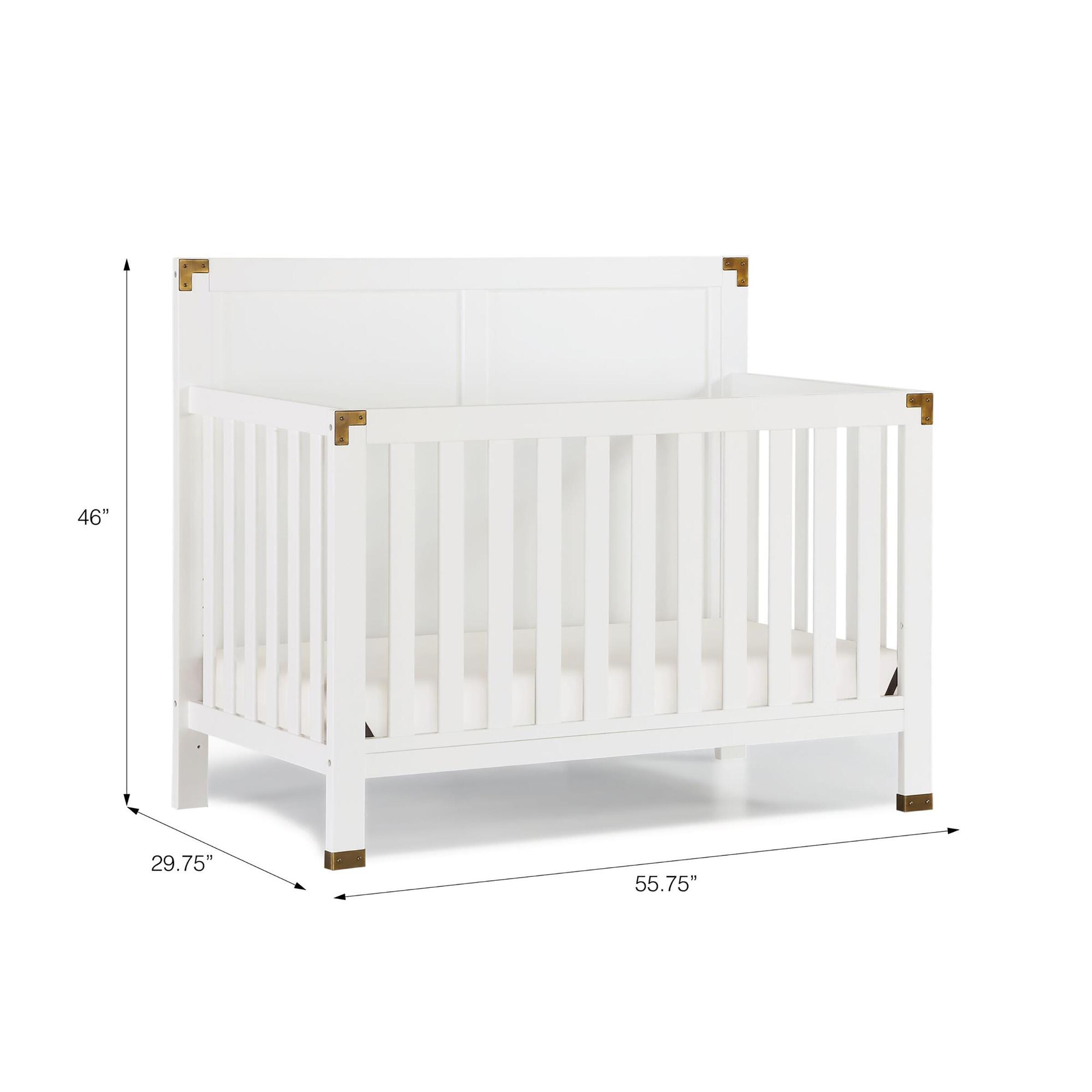 Baby Relax Miles 5-in-1 Convertible Crib, White, large