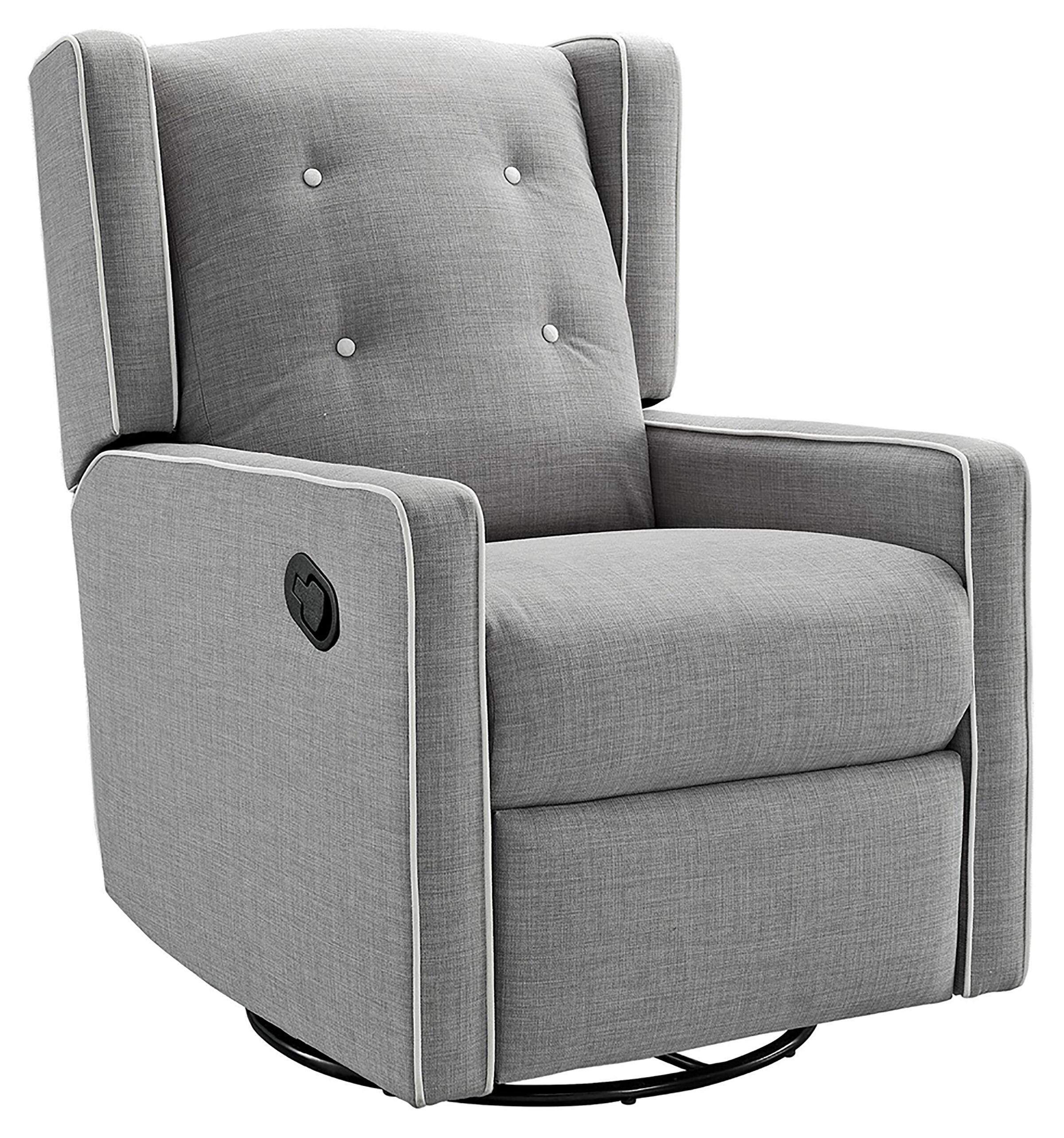 Baby Relax Mikayla Nursery Swivel Glider Recliner Chair, Gray, large