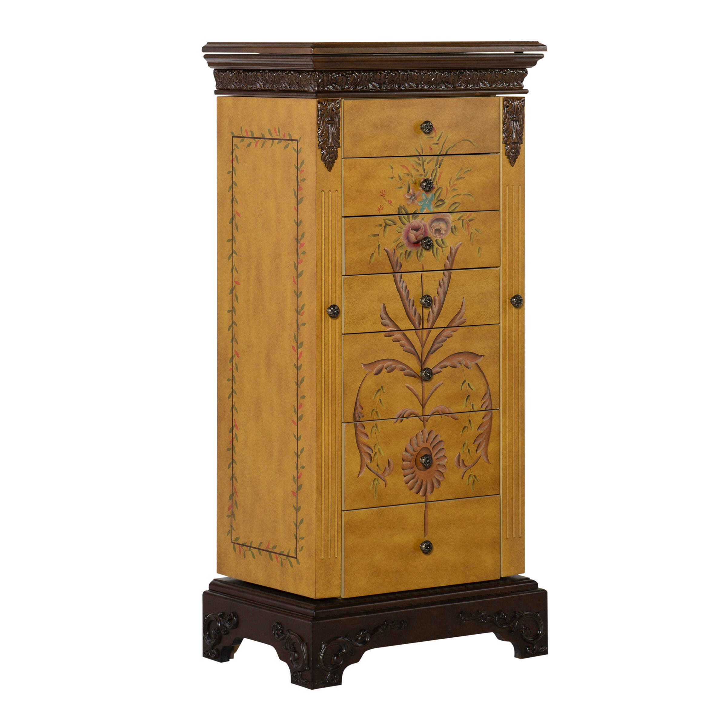Linon Eve Hand Painted Jewelry Armoire, , large