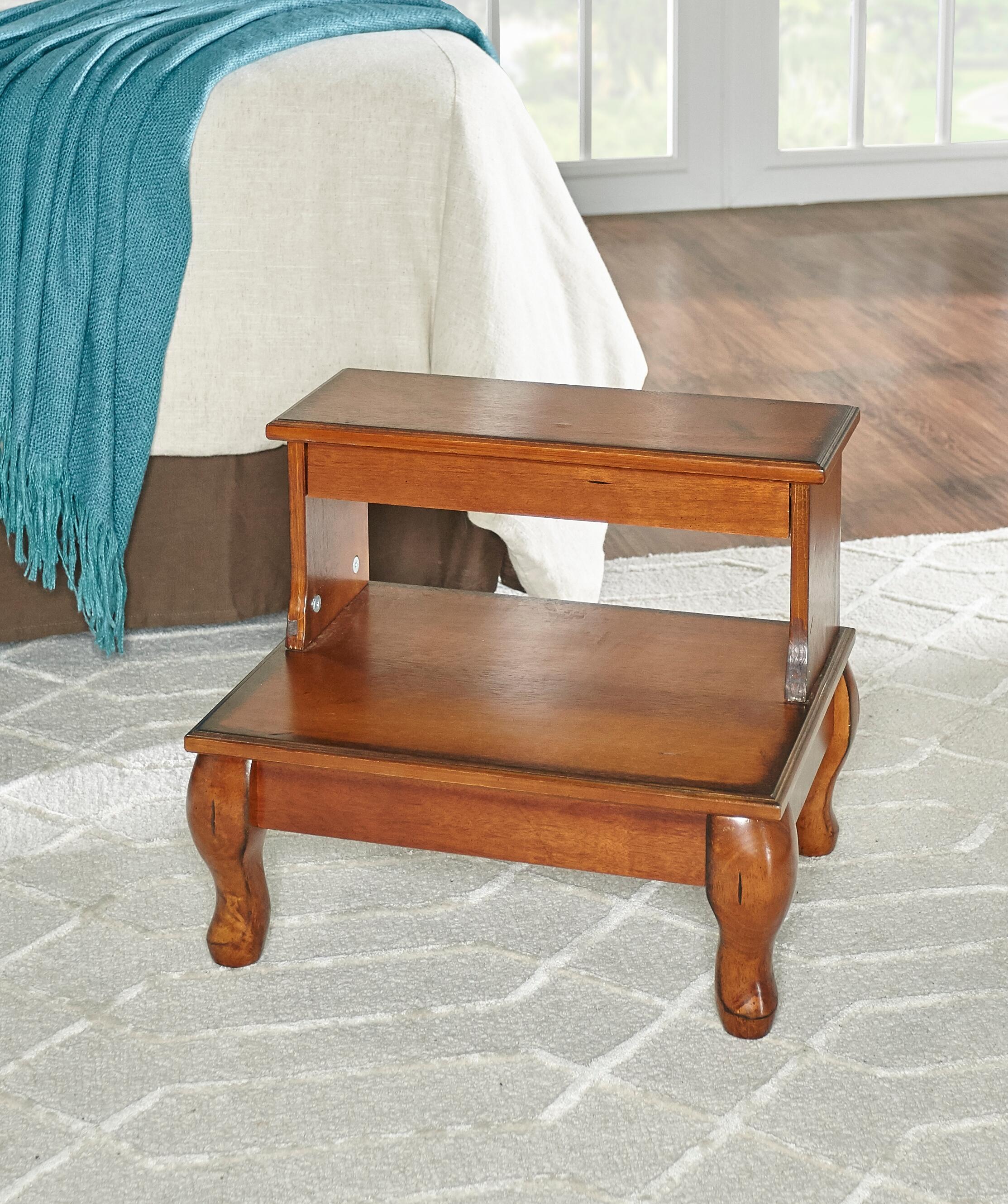 Linon Marris Bed Step Stool with Storage, , large