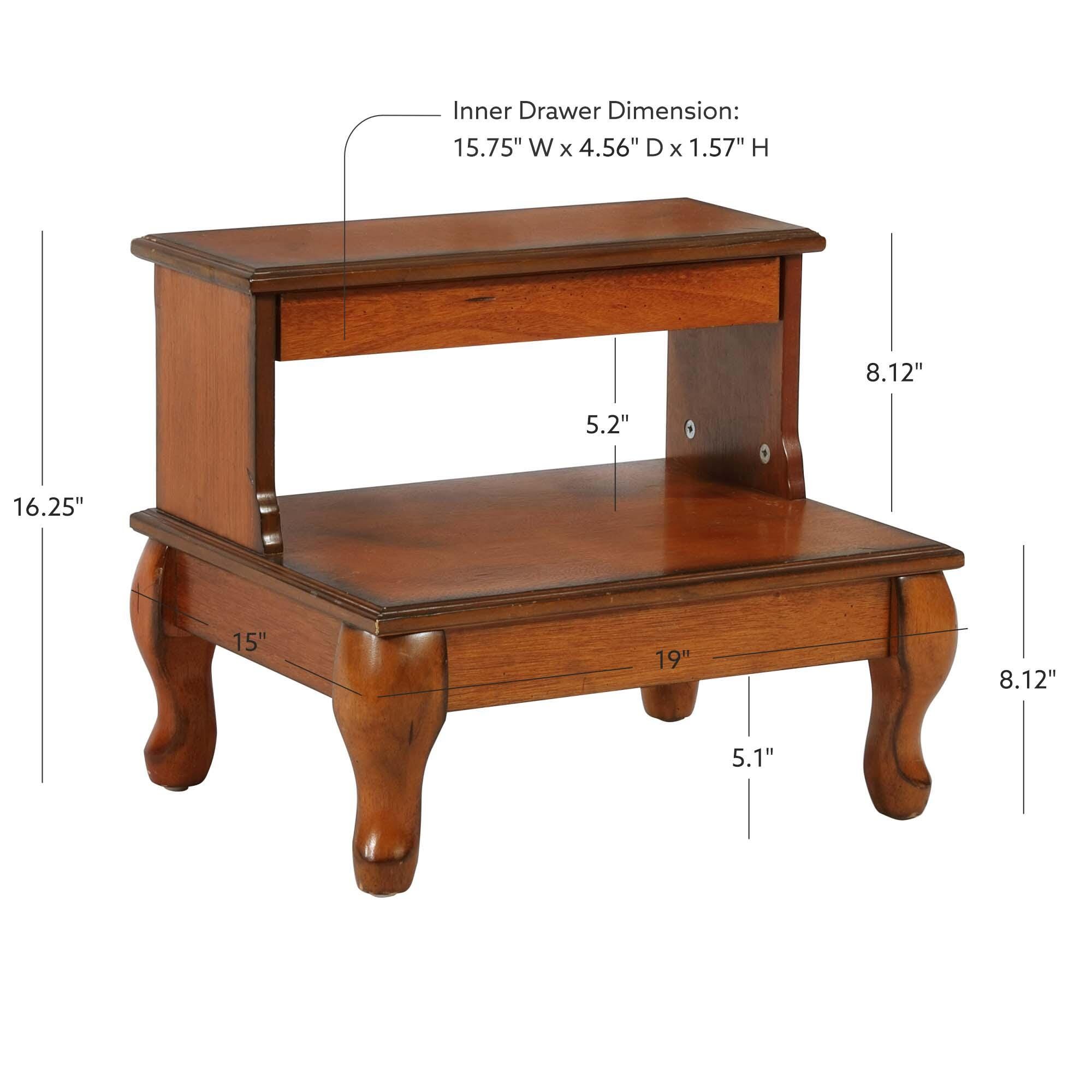 Linon Marris Bed Step Stool with Storage, , large