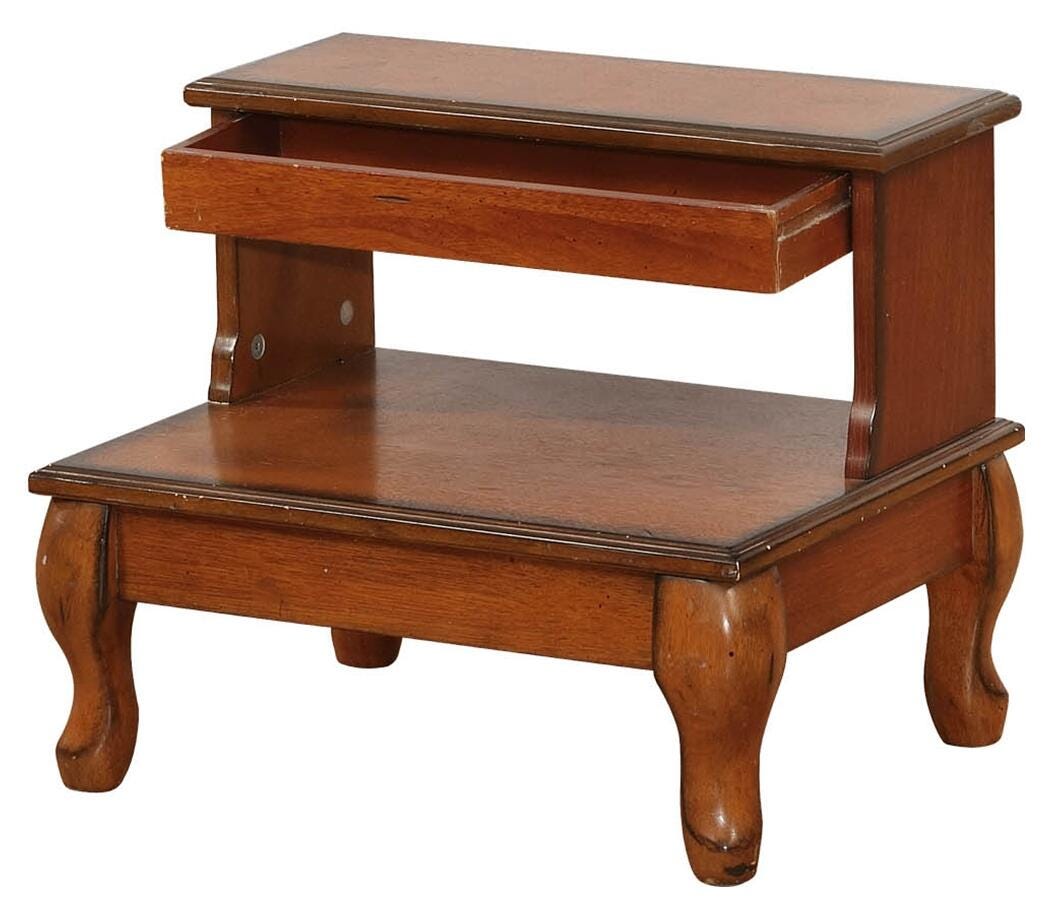 Linon Marris Bed Step Stool with Storage, , large