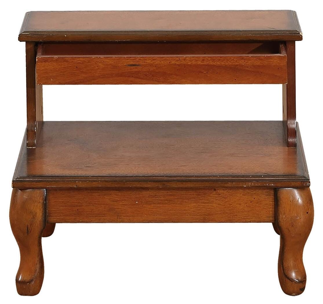 Linon Marris Bed Step Stool with Storage, , large