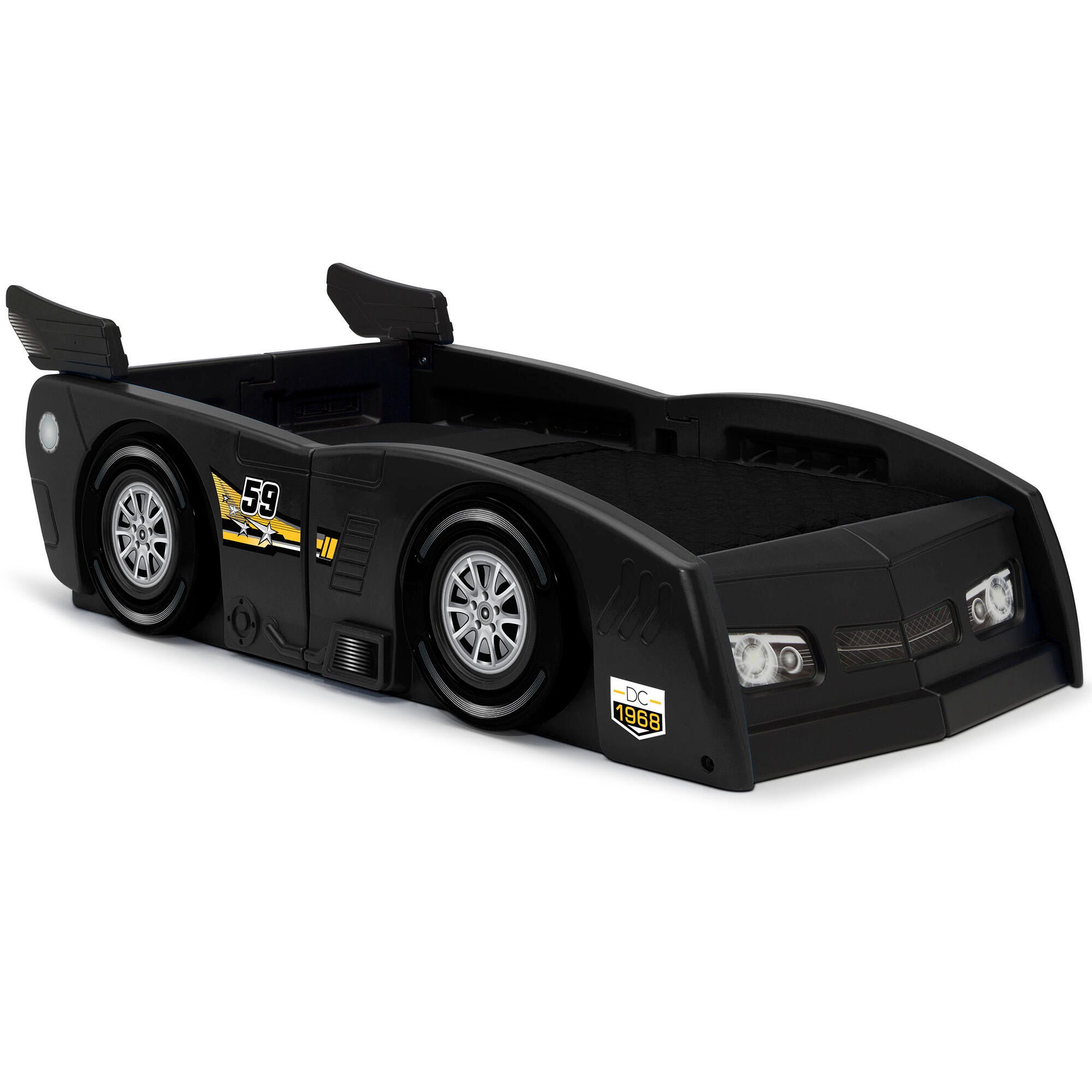 Delta Children Grand Prix Race Car Toddler And Twin Bed, Black, large