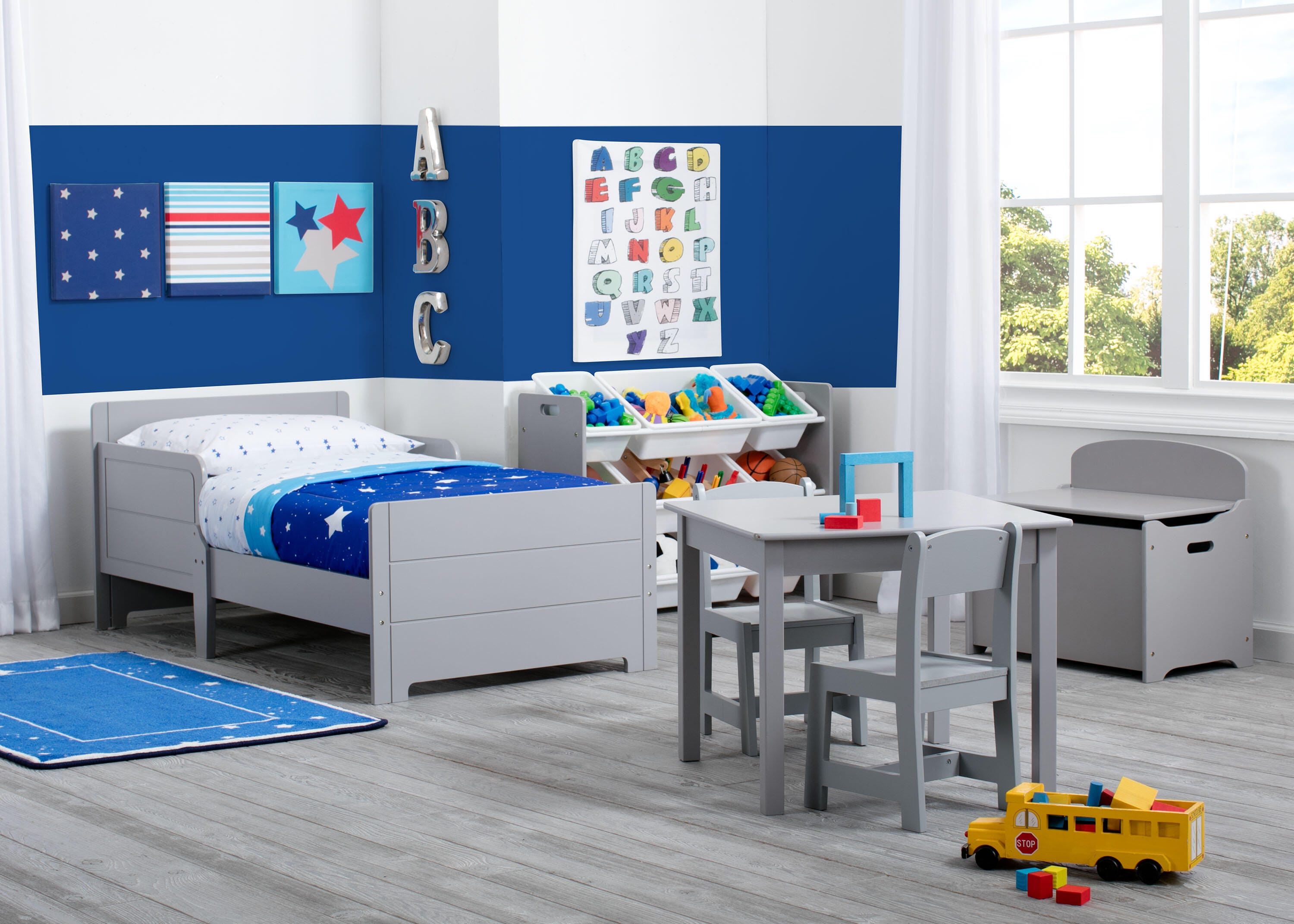 Delta Children Mysize Deluxe Toy Box, Gray, large