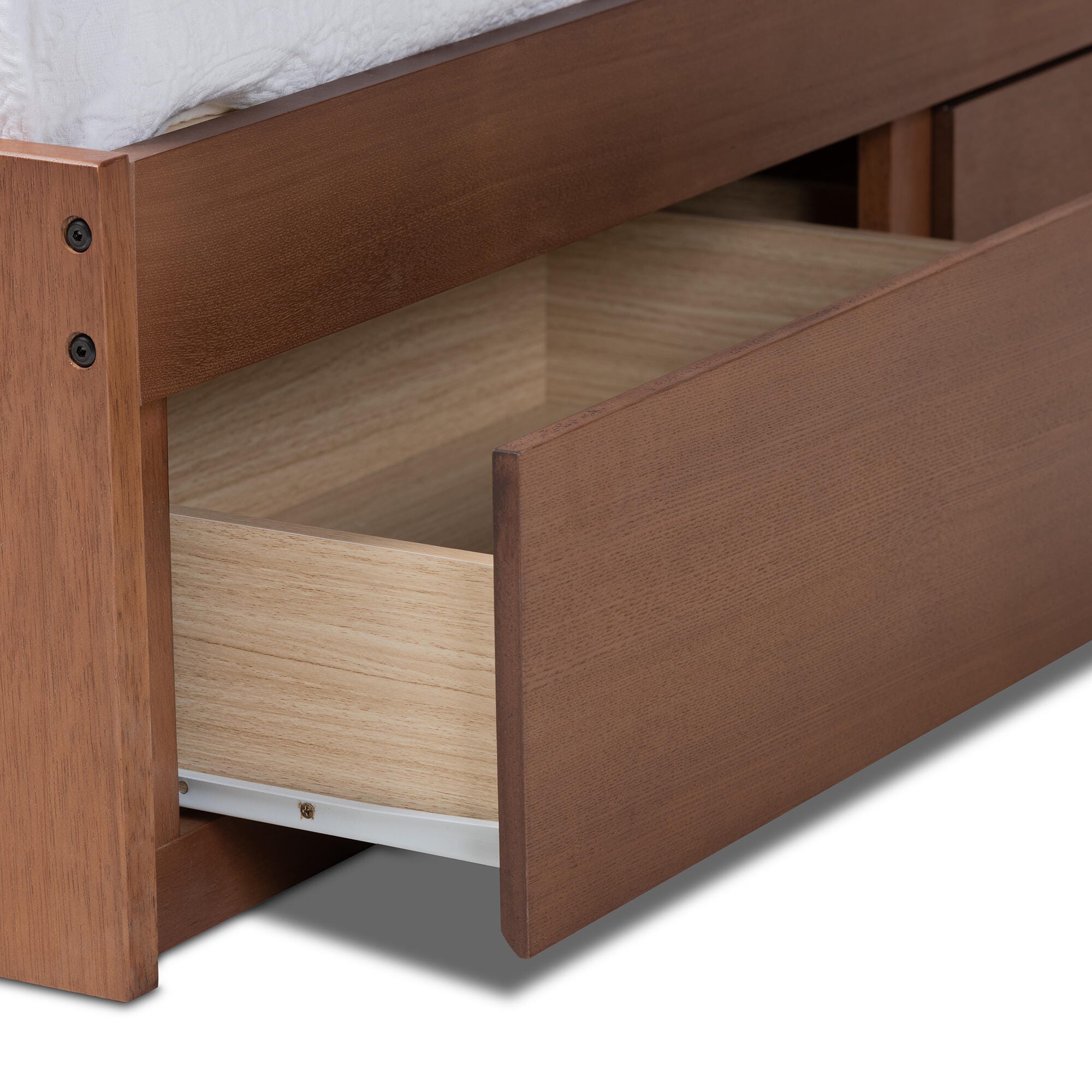 Baxton Studio Wren 3-Drawer King Platform Storage Bed Frame, Brown, large