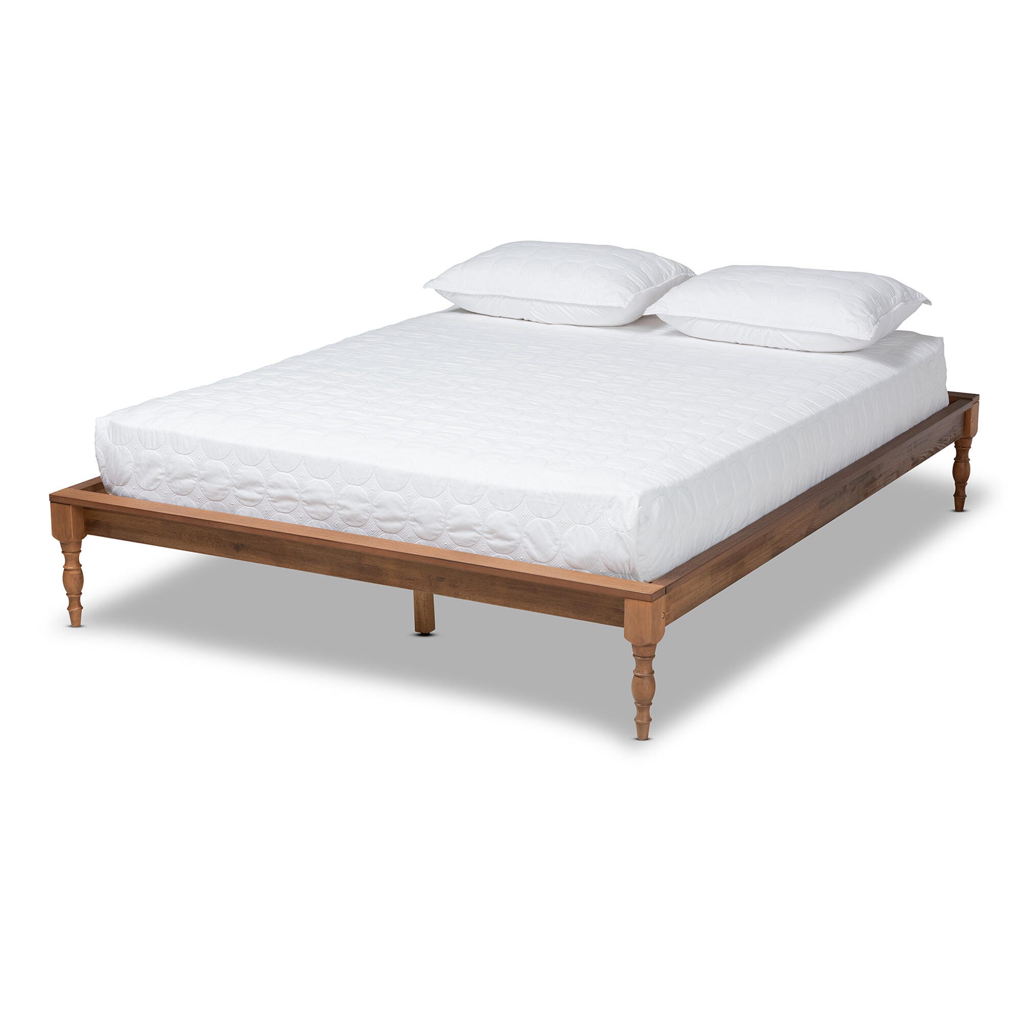 Baxton Studio Romy Vintage French Inspired Queen Wood Bed Frame, Brown, large