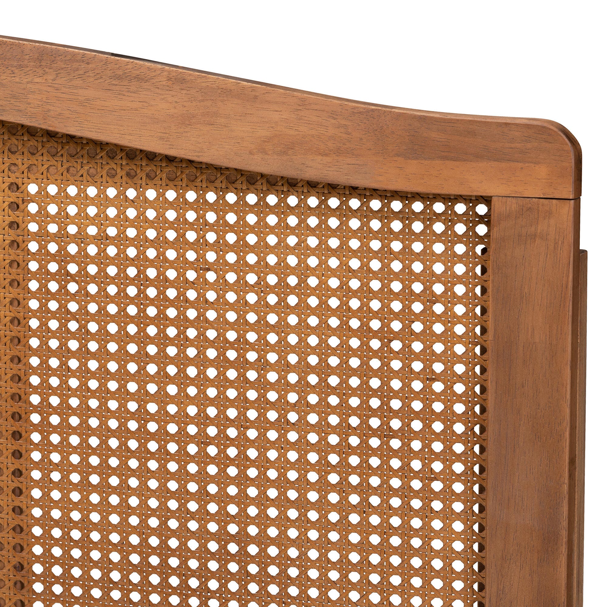 Baxton Studio Marieke Mid-Century Rattan Queen Headboard, Brown, large