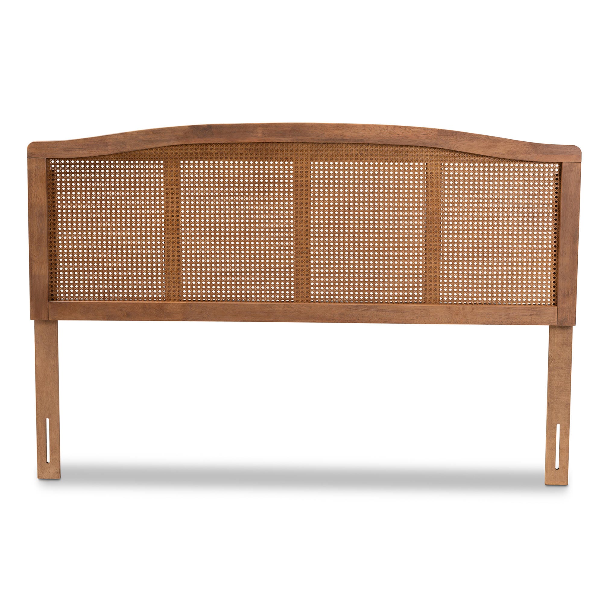 Baxton Studio Marieke Mid-Century Rattan King Headboard, Brown, large