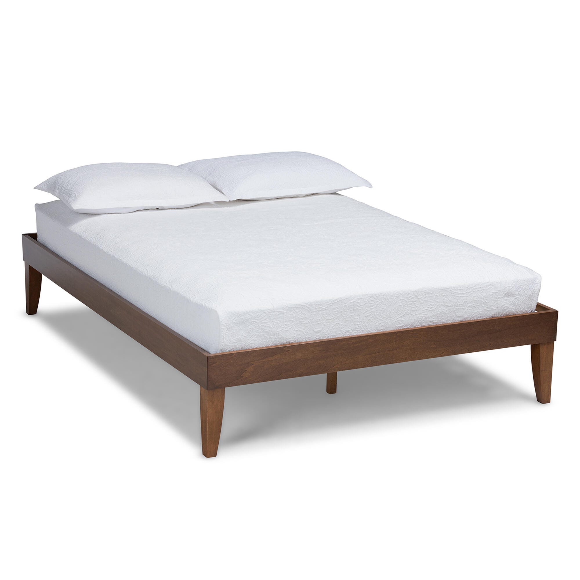 Baxton Studio Lucina Mid-Century Queen Platform Bed Frame, , large