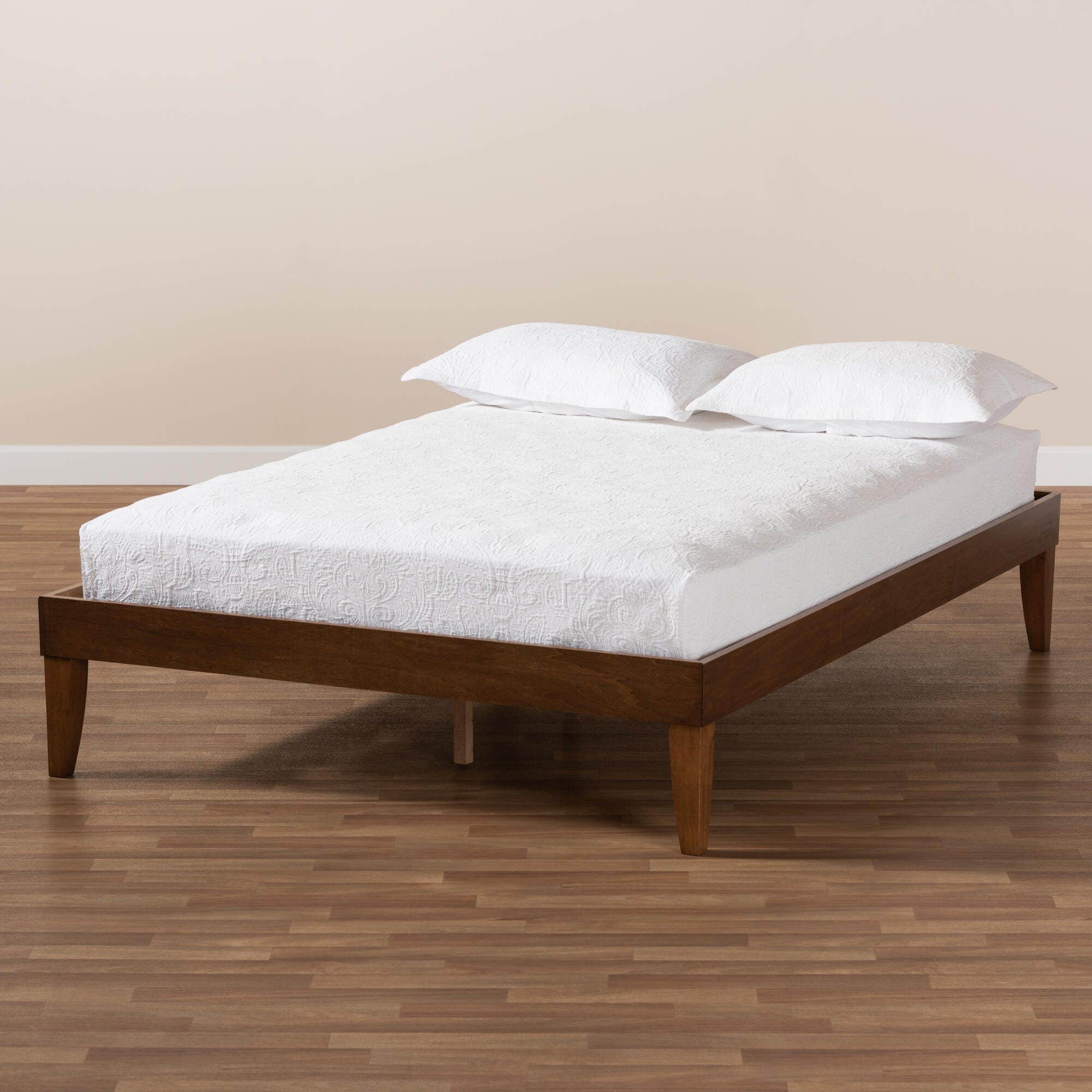 Baxton Studio Lucina Mid-Century Queen Platform Bed Frame, , large